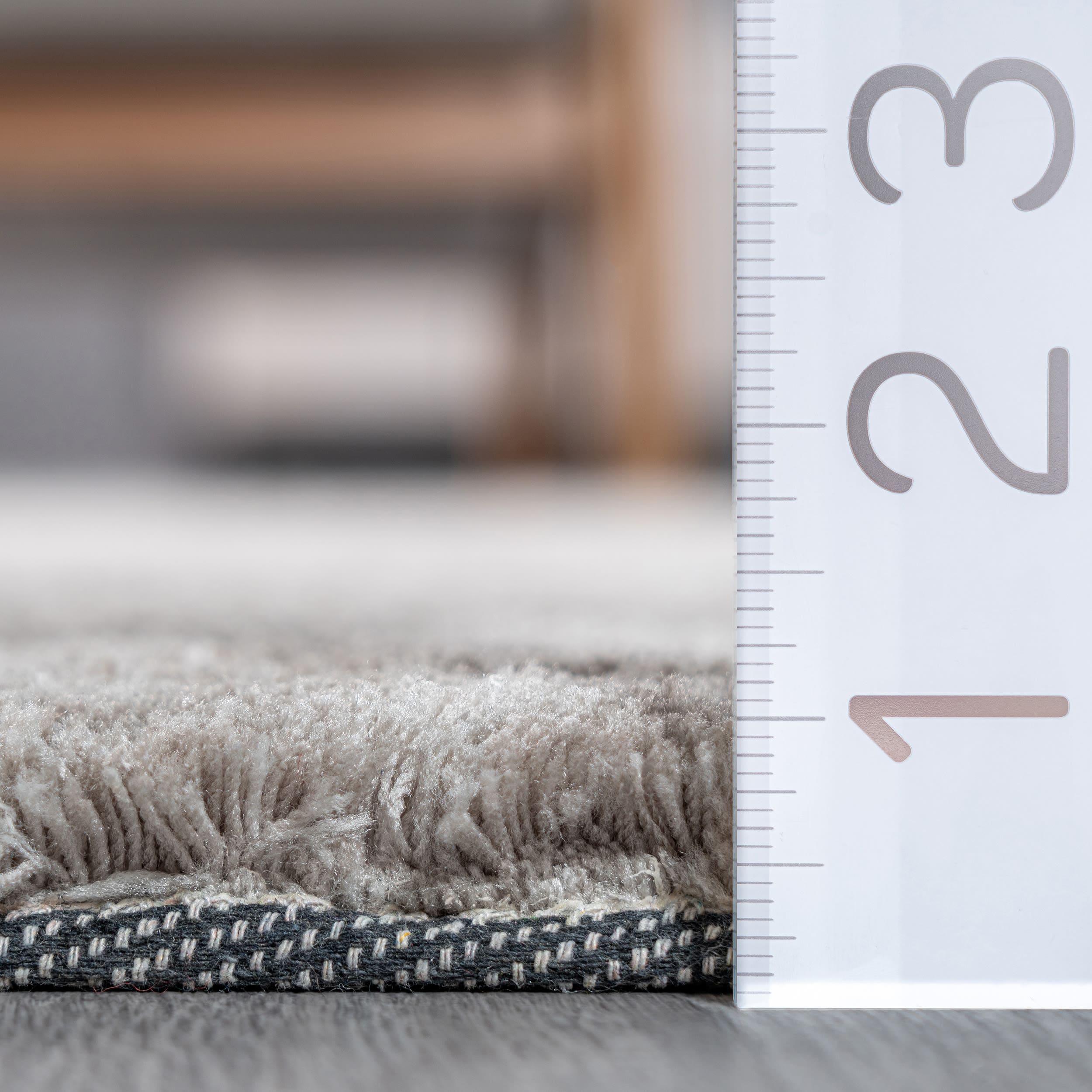 Yellow and Gray Ombre Hand-Tufted Shag Rug, 4' x 6'