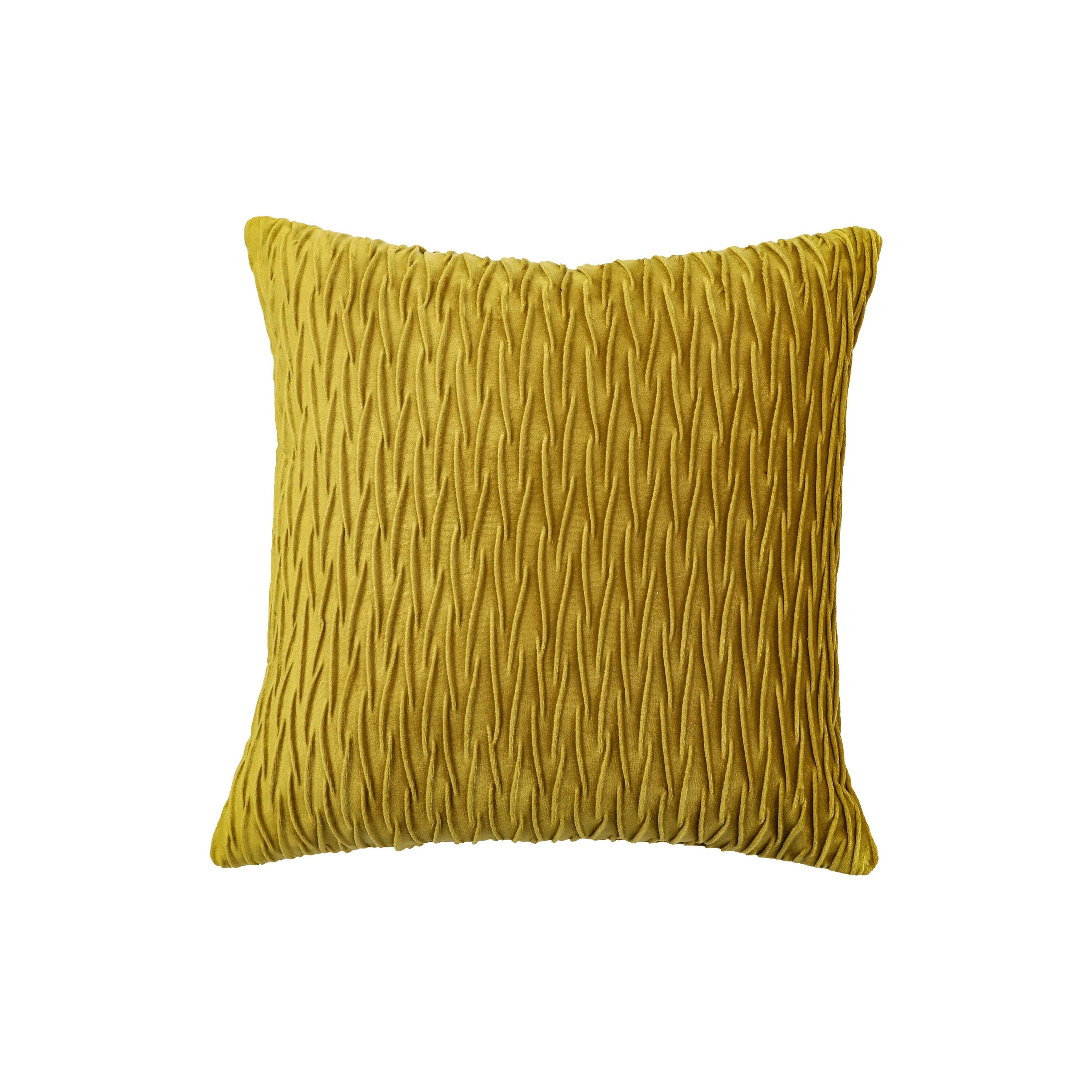 KATE AURORA Overfilled Crushed Velvet 1 Piece Zippered Christmas Accent Throw Pillow 18 in x 18 in Gold