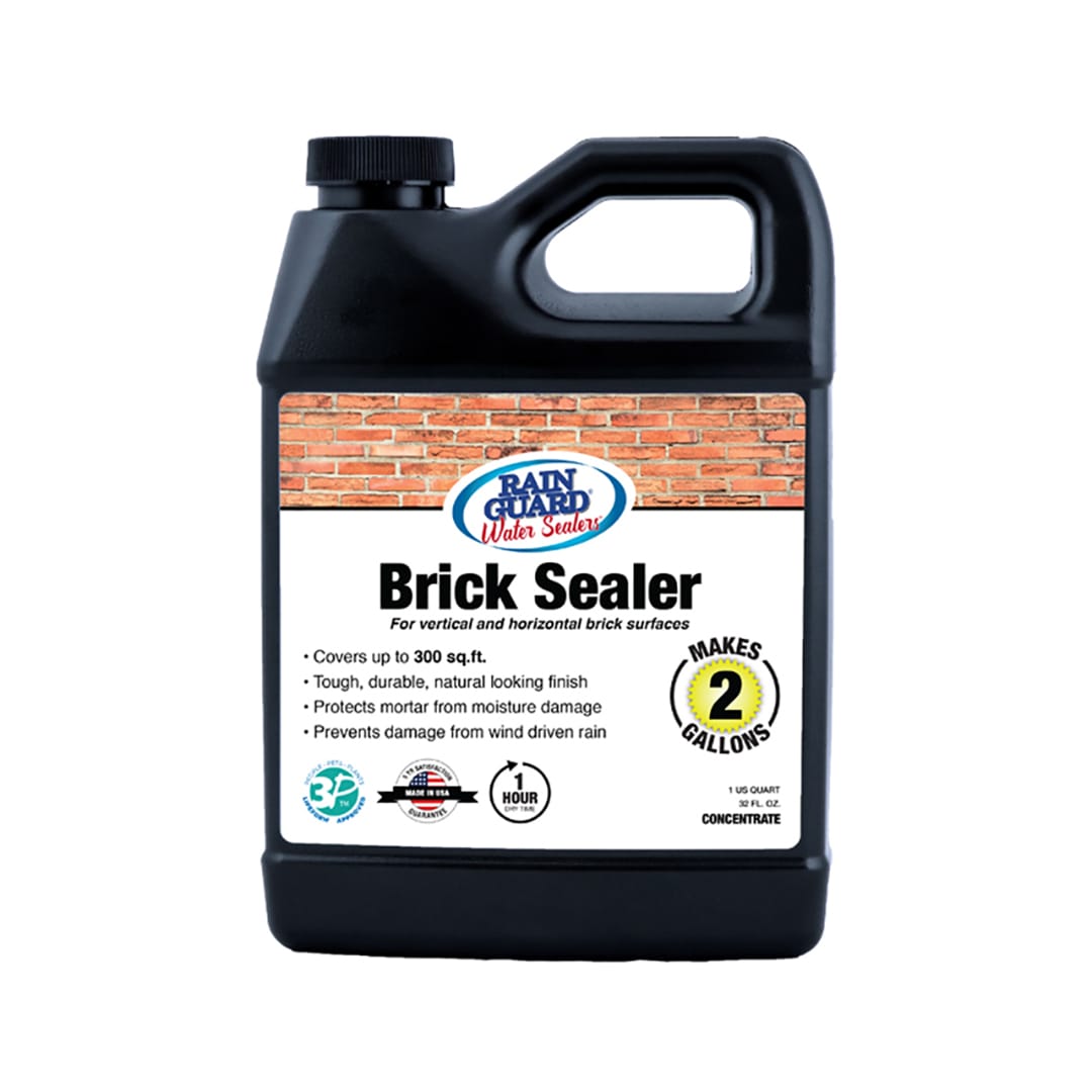 Rainguard Water Sealers SP-3002 Brick Sealer Clear, Natural Super flat Transparent Water-based Mildew Resistant Mold Resistant Interior/Exterior Sealer ( 1-quart )