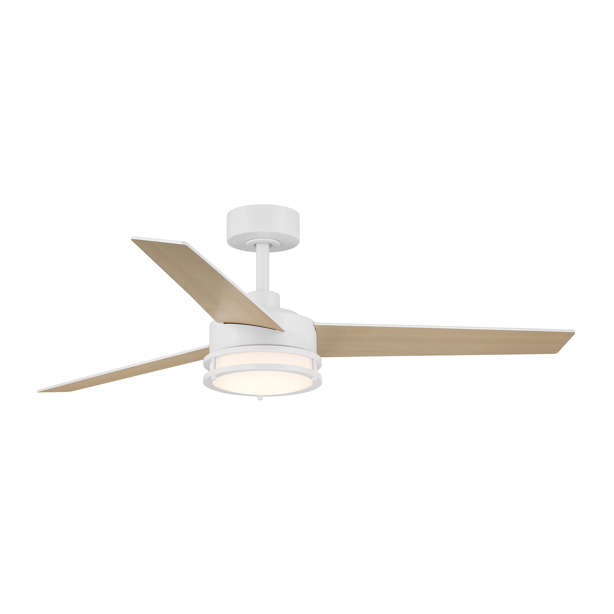 Designers Fountain Cassini 52-in Matte White Color-changing Integrated LED Indoor/Outdoor Flush Mount Smart Ceiling Fan with Light and Remote (3-Blade) FS-CSN52RGB-MW Sansujyuku sansujyuku.com