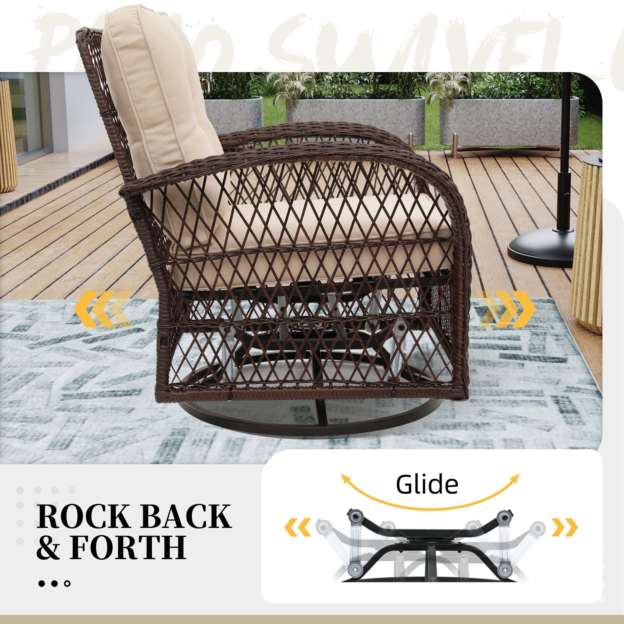 UPHA Y9BE-BEIGE Patio-Chairs - View #7