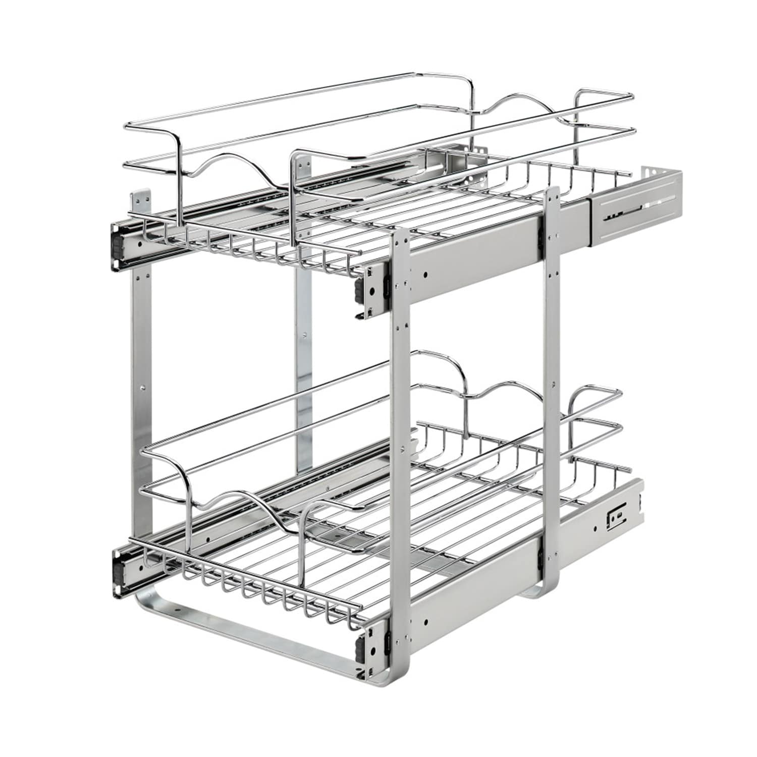 Rev-A-Shelf 5WB2-1218CR-1 12 x 18 2-Tier Cabinet Pull Out Wire Basket, Chrome