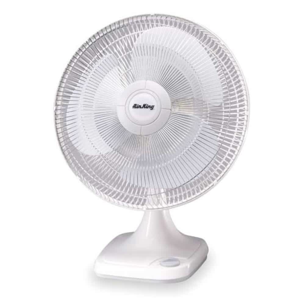 Air King  16 Blade Dia Table  Floor Fan Oscillating 3 Speeds 120VAC White Tilting Head 9106