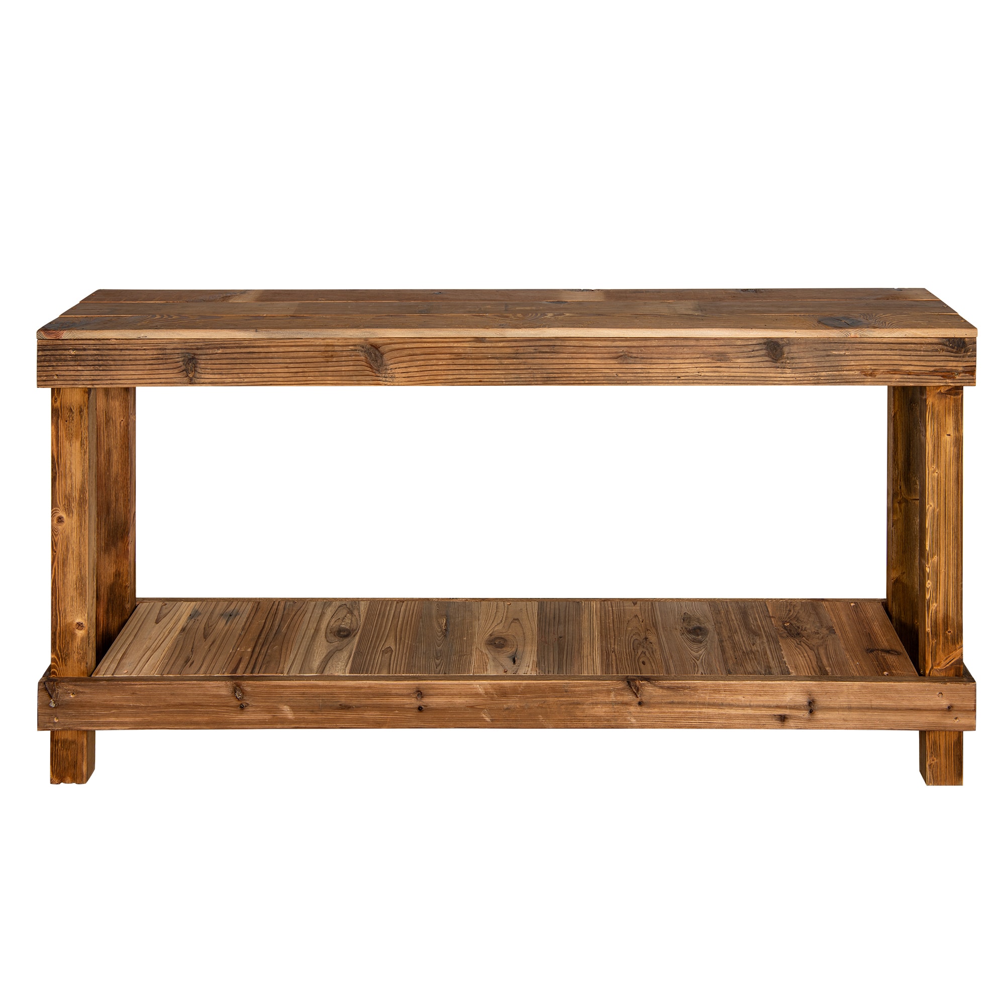 LDB_BUILDING - 46-in W x 28-in H Brown Farmhouse Solid Pine Core Console Table