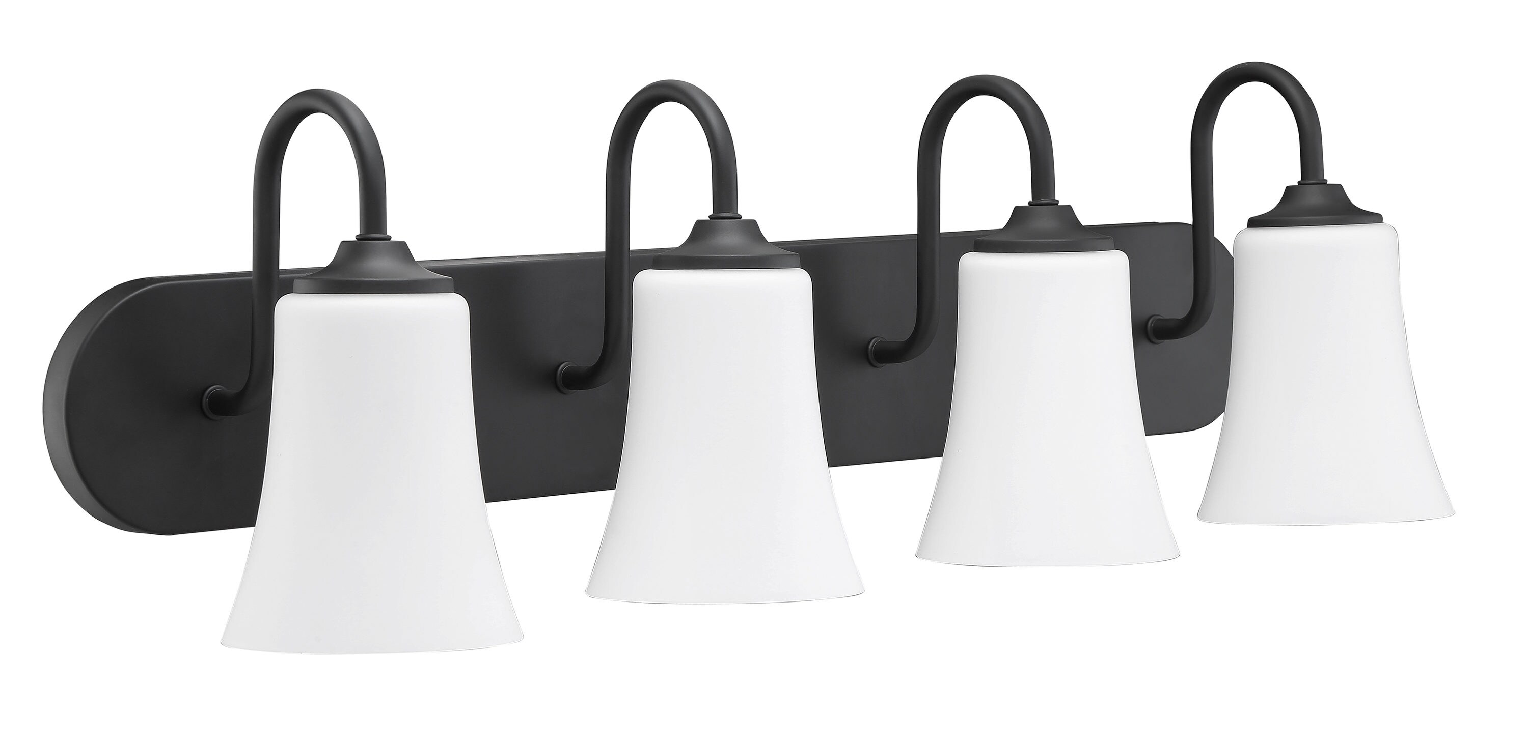 Craftmade 50404-FB-WG Gwyneth 30-in 4 -Light Black Traditional Vanity light