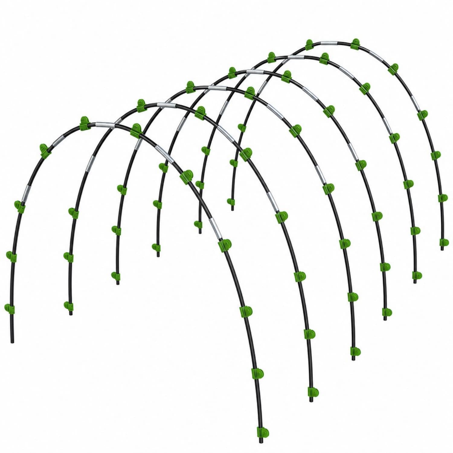OGETFUUR 30-Piece Garden Grow Tunnel with 6 Sets 7 ft. Raised Bed Hoops Shade ClothPlant Covers