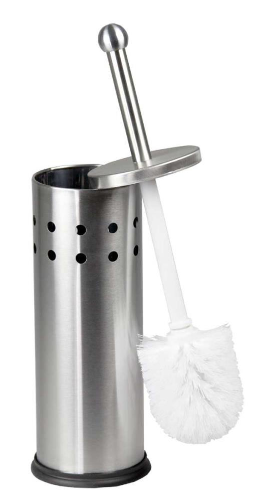 Modern Deluxe Freestanding Toilet Brush and Plunger Combo in Matte  Stainless Steel