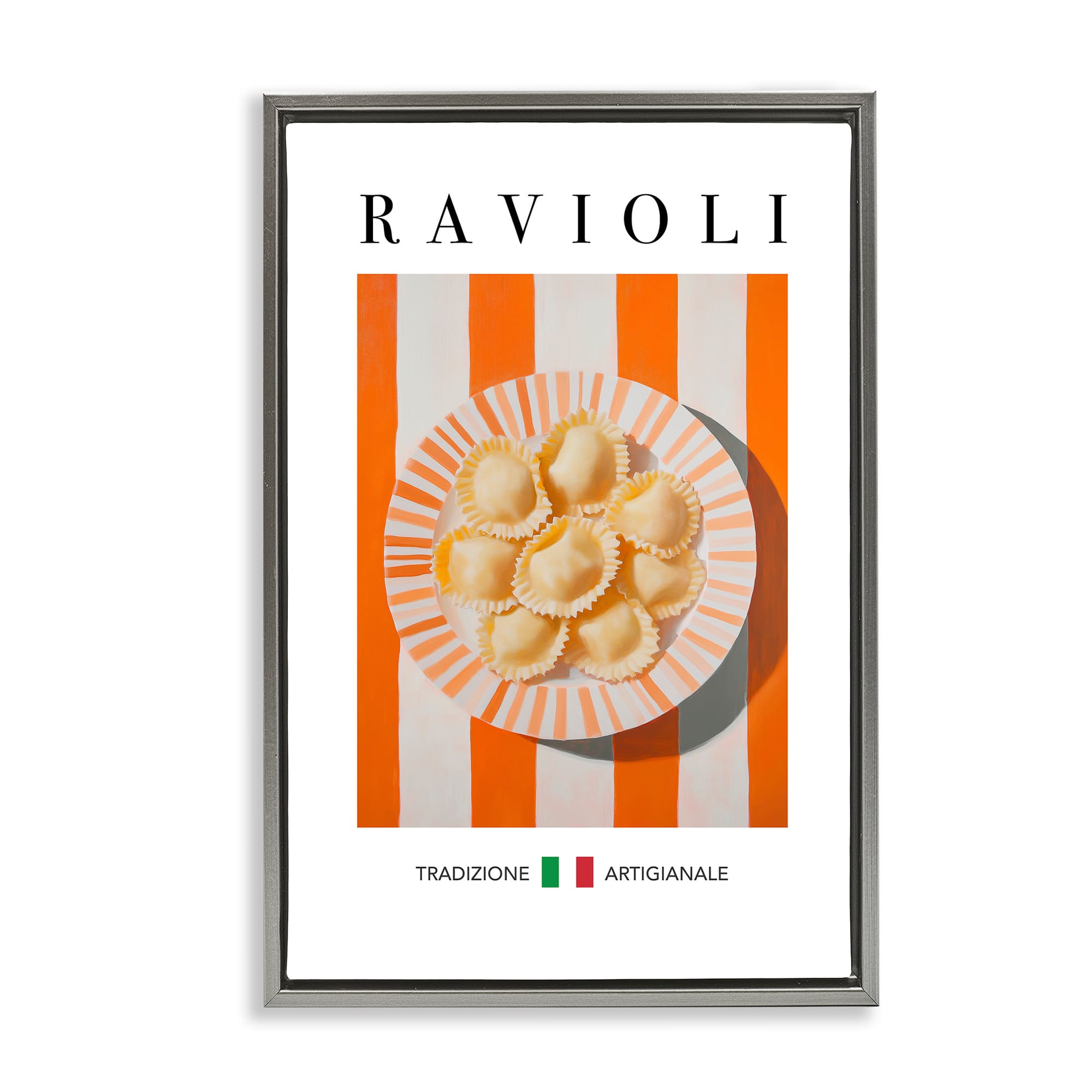 Stupell Industries BT-225-FFL-20X30 Traditional Ravioli Pasta Gray Framed Floater Canvas Wall Art By Andreas Magnusson 21 x 31