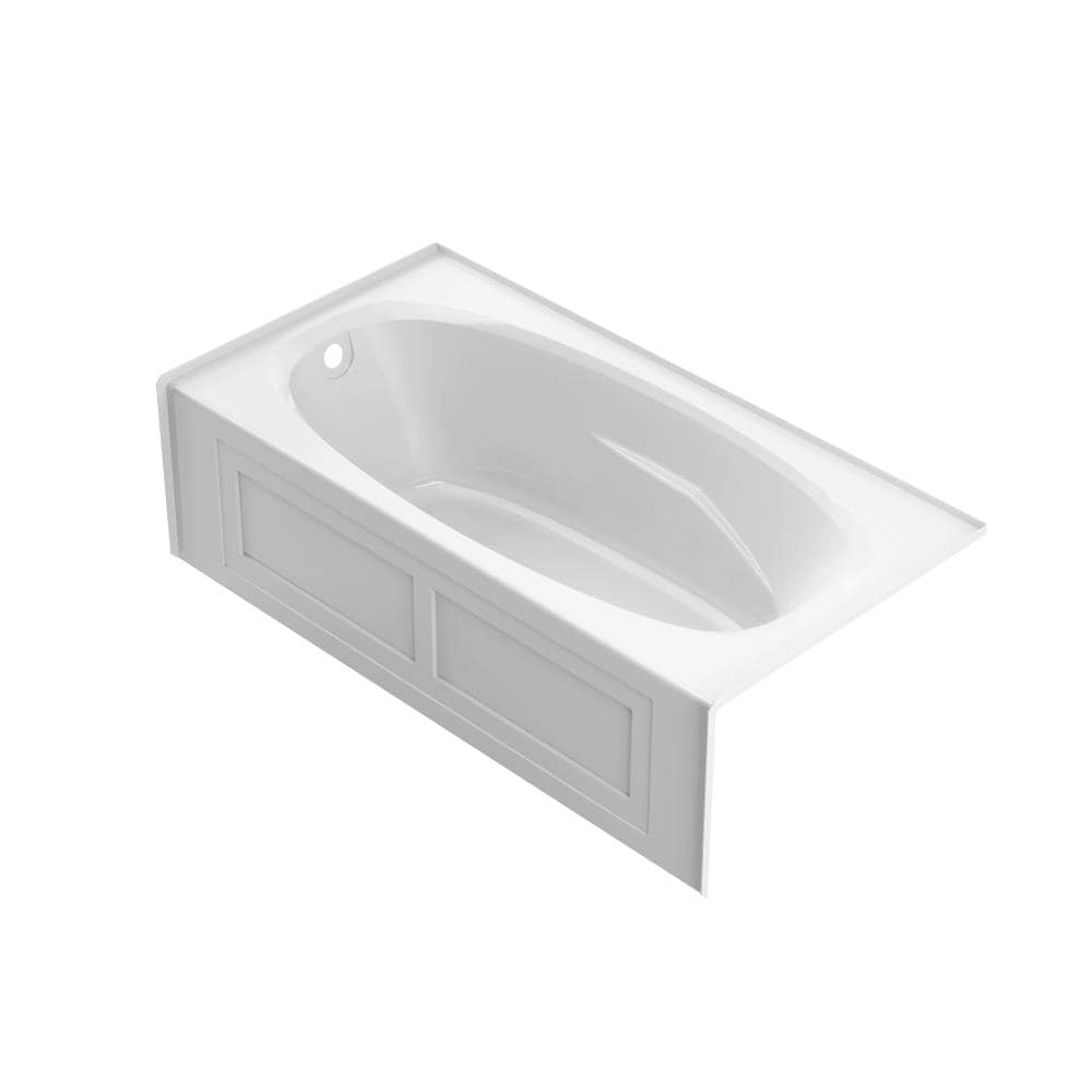 Jacuzzi T705959 AMIGA 36-in x 72-in White Acrylic Oval Alcove Soaking bathtub ( Left Drain )