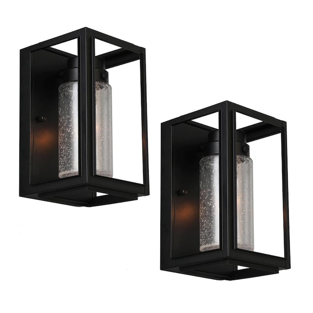 allen + roth 2-Pack 8.25-in H Black Candelabra Base (E-12) Outdoor Wall Light allen + roth 2-Pack 8.25-in H Black Candelabra Base (E-12) Outdoor Wall Light