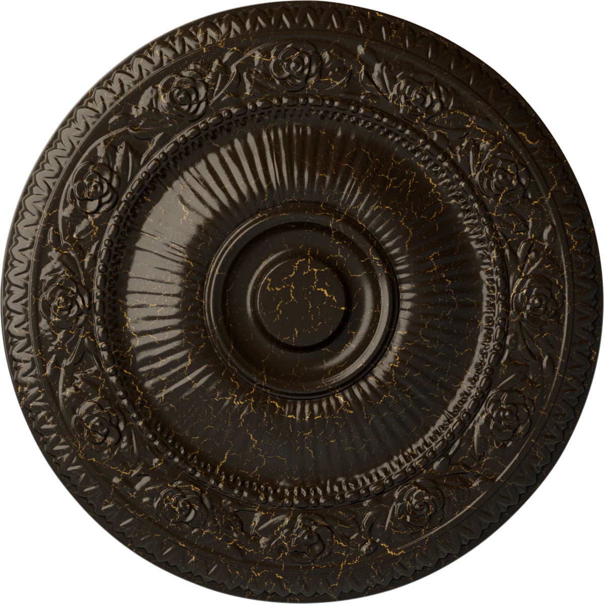 Ekena Millwork CM24NASHC Neuveau 24.25-in W x 24.25-in L Painted Stone Hearth Crackle Polyurethane Whole Ceiling Medallion