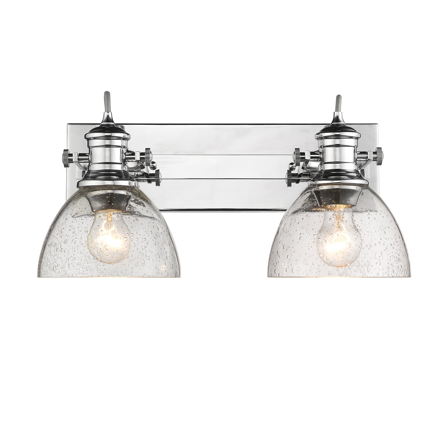 Golden Lighting 3118-BA2 CH-SD Hines 17.875-in 2 -Light Polished Pewter Transitional Vanity light