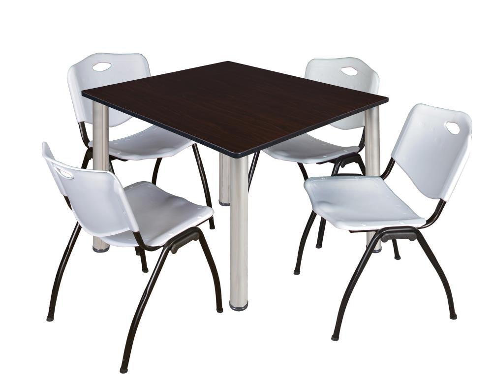 Regency TB4848MWBPCM47GY Breakroom Brown 4-Person Training Table (48-in W x 29-in H)