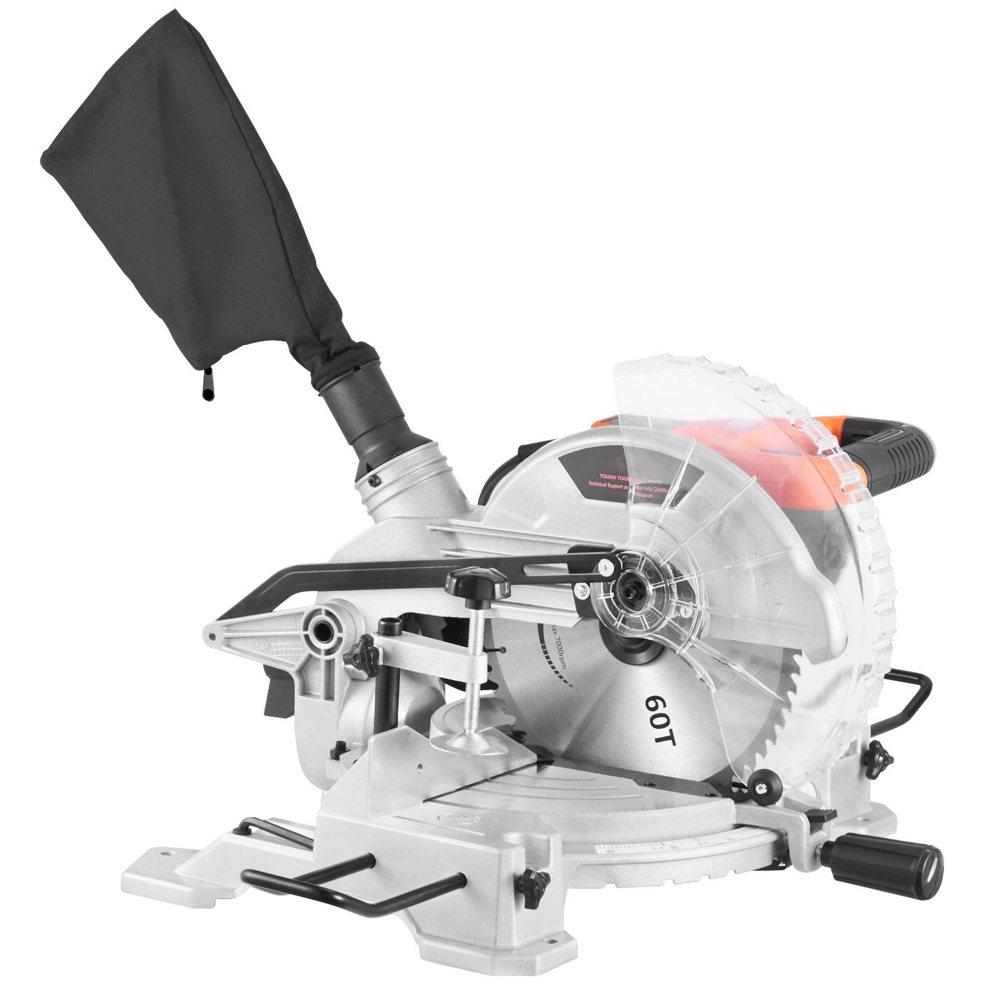 Wudkey Compound Miter Saw 10 Inch Blade 15 Amp Motor 60 Tooth Corded Single Bevel 0 to 45 with LED Precision Alignment #ZXR2595