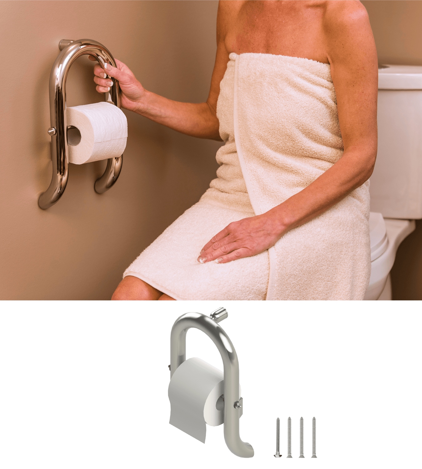 Invisia INV-WTRH-BS 13-in Brushed Stainless Wall mount ADA Compliant Grab Bar ( 500-lb Weight Capacity )