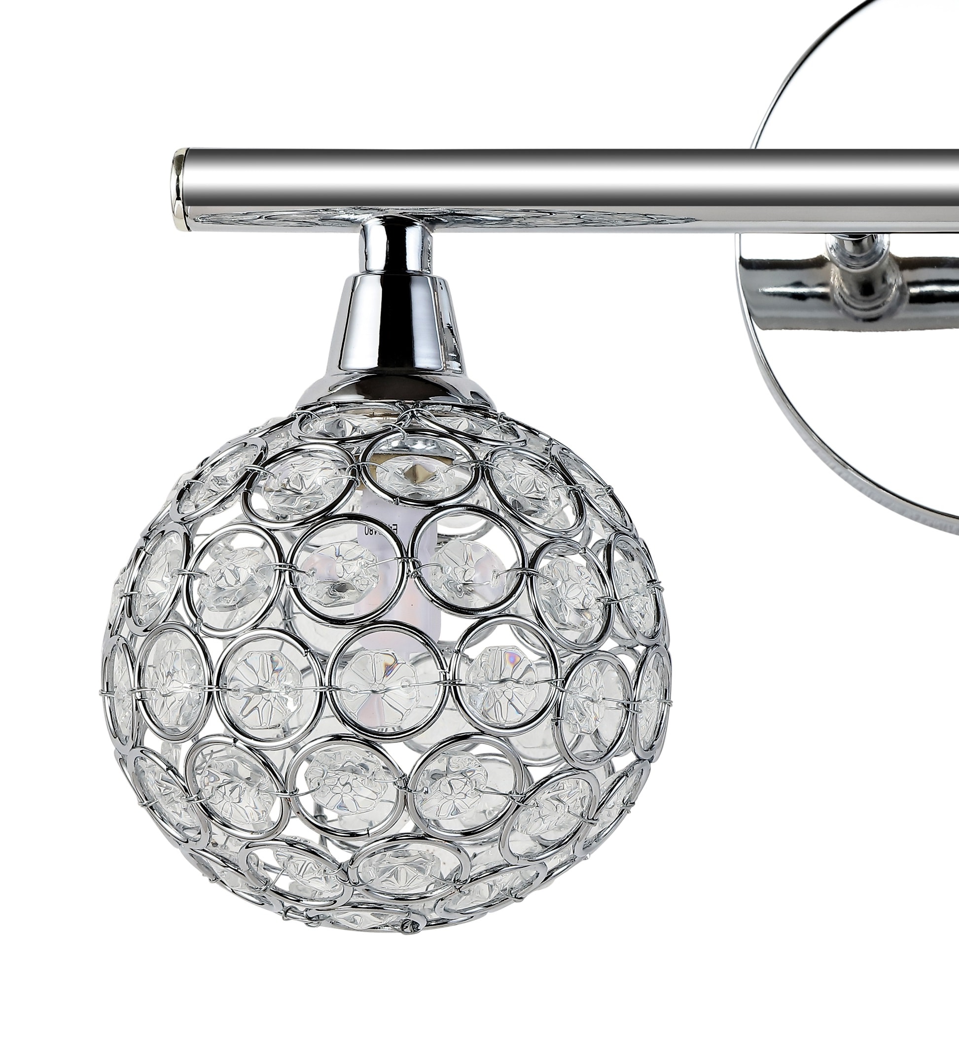 Maeve 13" Chrome 2-Light Iron and Glass Vanity Light
