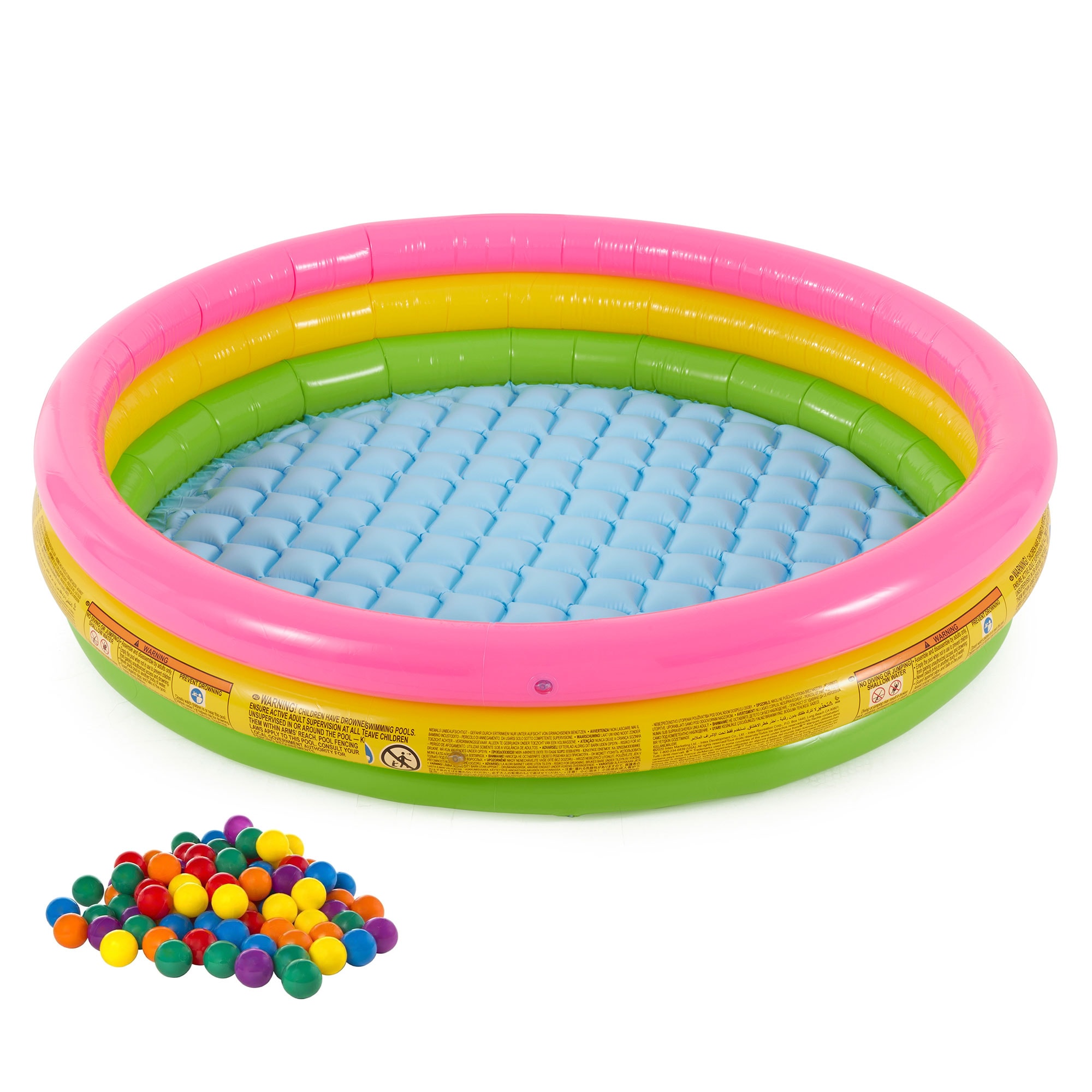 Intex 316228 58-Inches L x 58-Inches W Pink, Yellow, Green Round Kiddie Pool