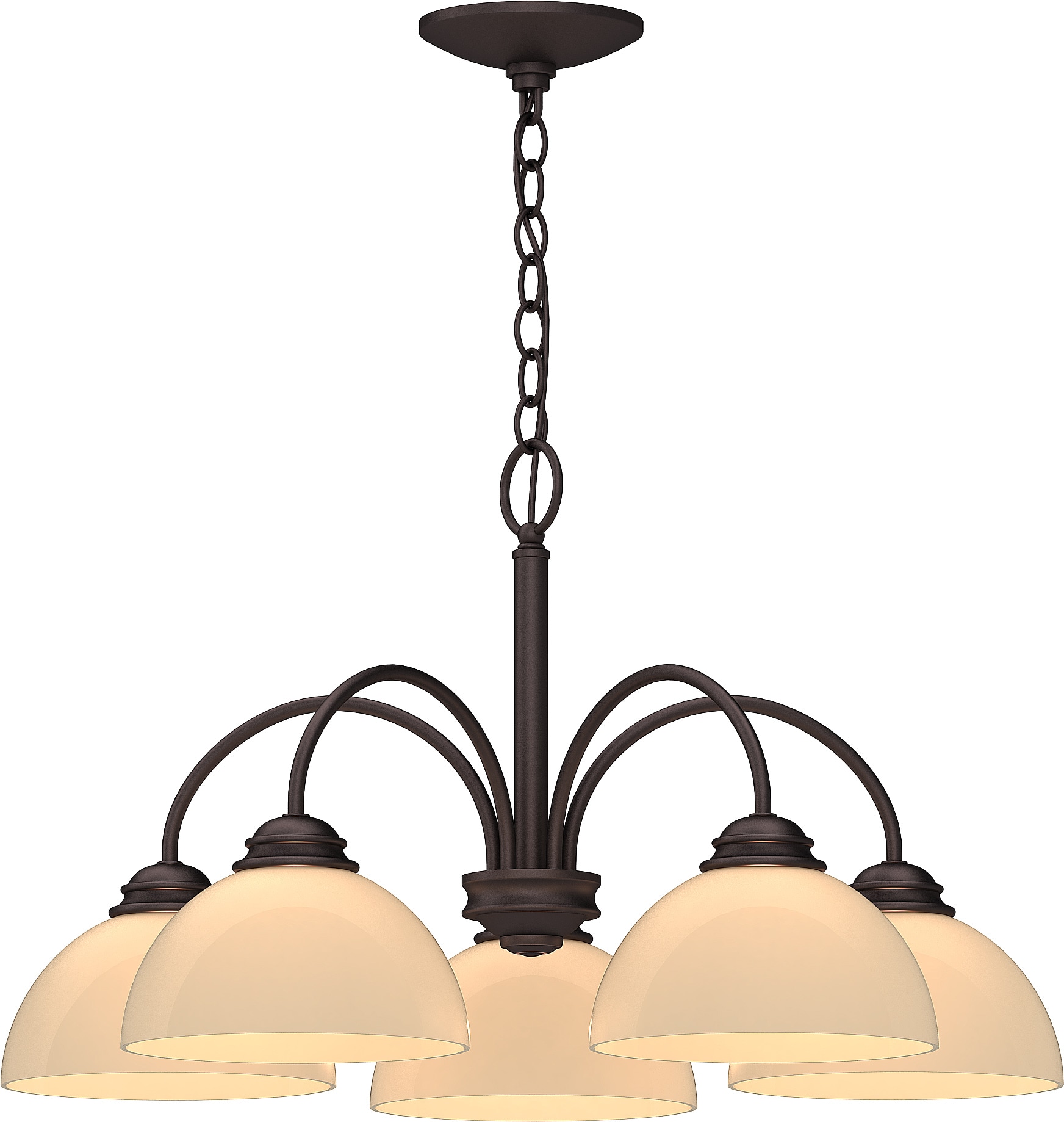 Bernice Antique Bronze 5-Light Shaded Chandelier