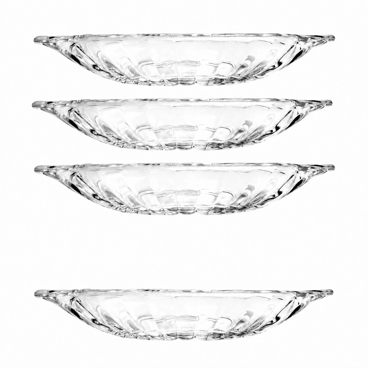 Aoibox  Clear Glass Banana Split Dish Boat Set of 4 6 oz Capacity 9 2 Inch Length Stackable Dessert Bowls for Ice Cream Sund