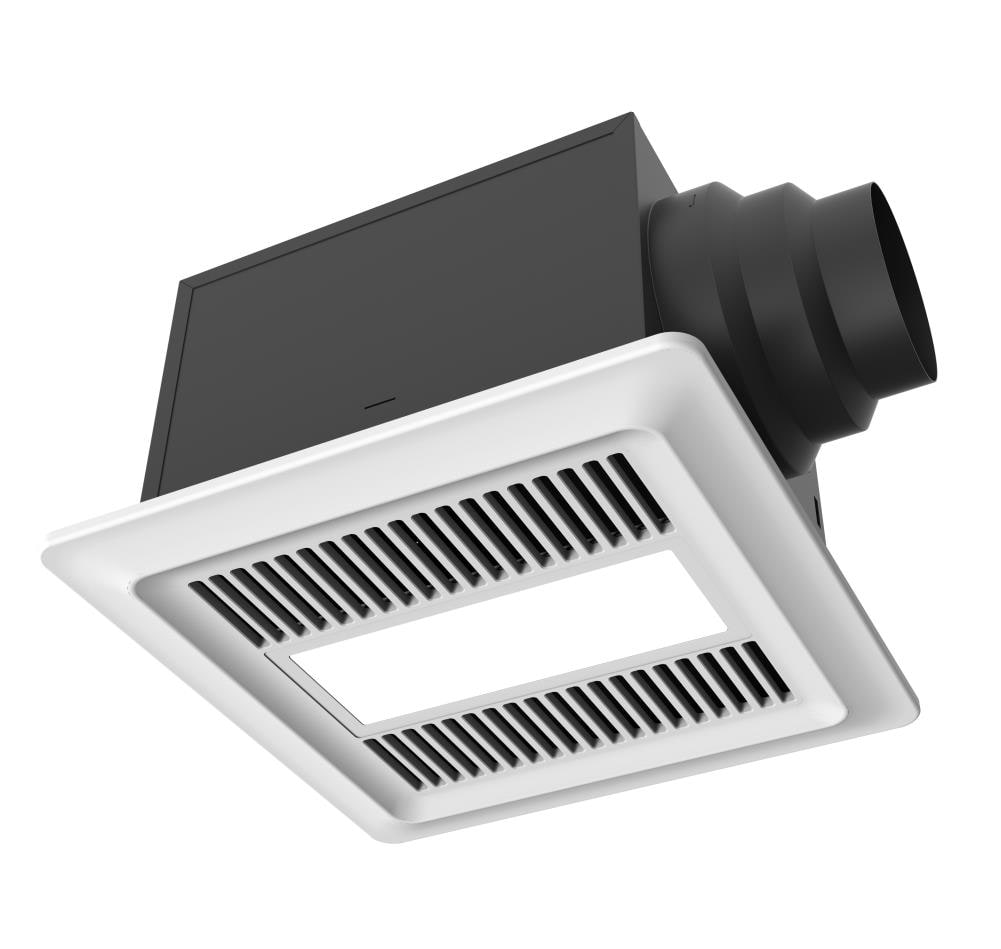 Aero Pure ABF110DH L1 W Adjustable Speed Quiet Bathroom Exhaust Fan with LED Light 0.9-Sones 110-CFM White Decorative Lighted Bathroom fan with Humidity Sensor (ENERGY STAR Certified)