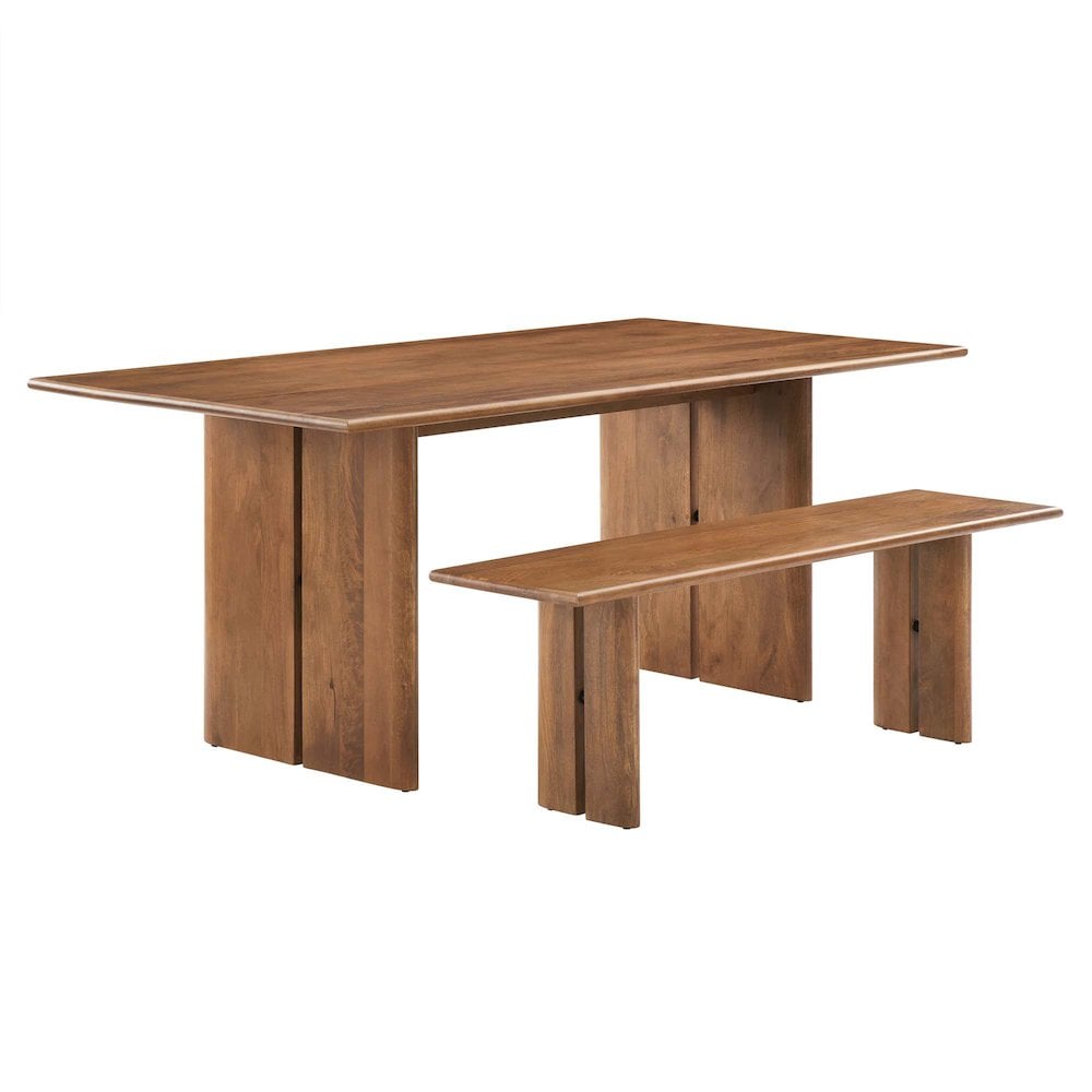 Modway BG3511111 Amistad 72 Wood Dining Table and Bench Set