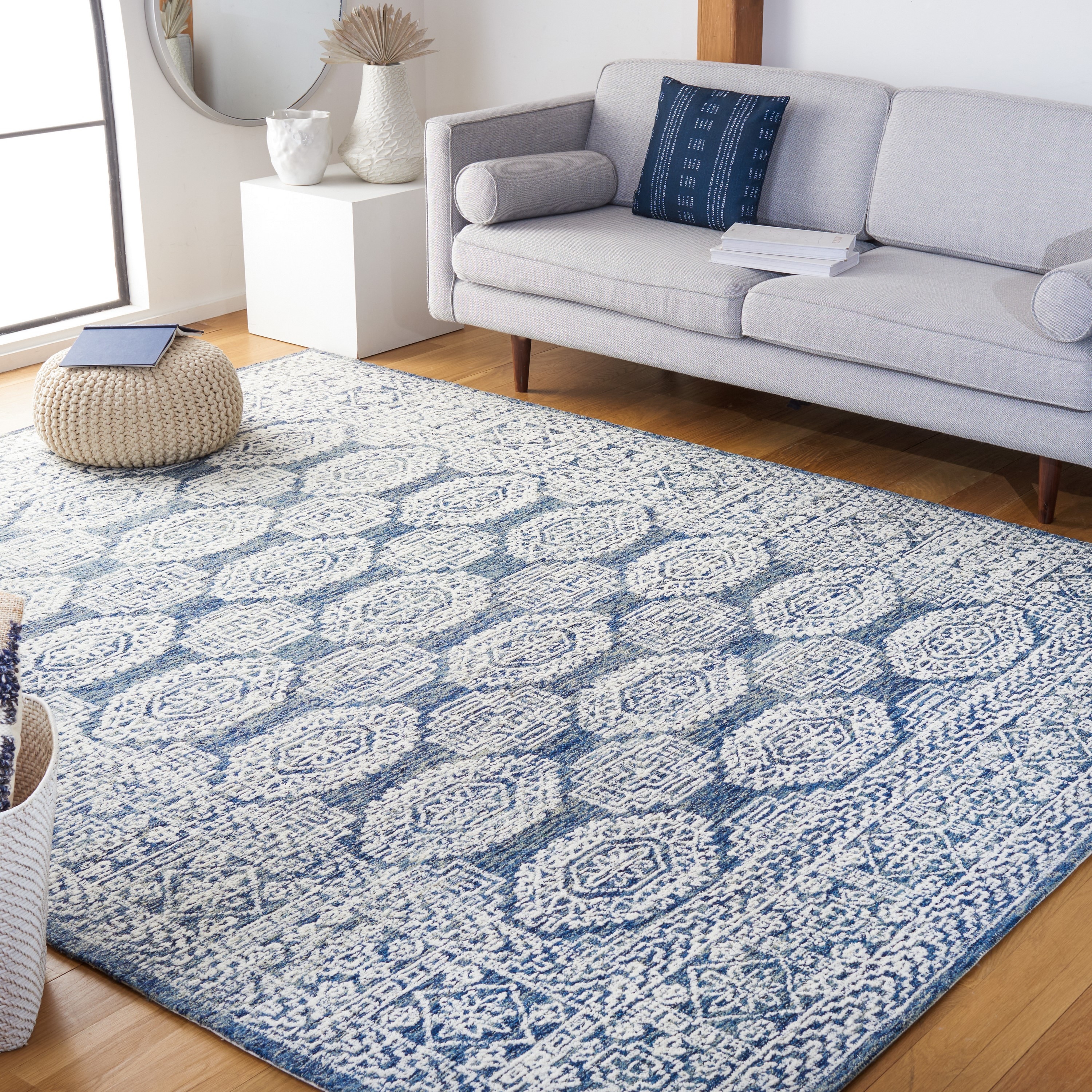 Safavieh MET803M-8 Metro Gerrie 8 x 10 (ft) Tufted Wool Natural/Blue Rectangular Indoor Abstract French Country Area rug