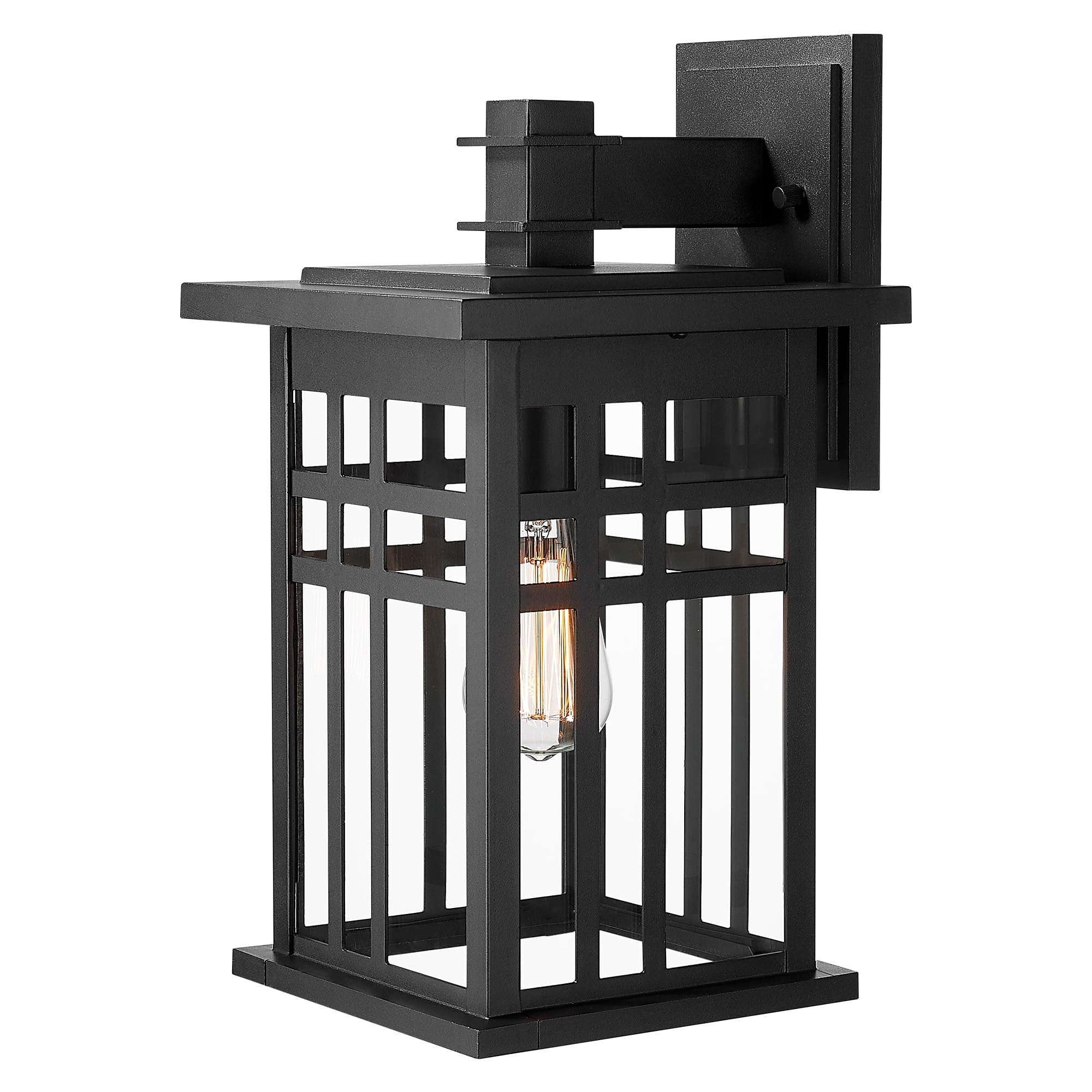 LTMATE LS20068B-L BK JAZAVA 1 -Light 16.4-in H Matte Black Hardwired Outdoor Wall Light