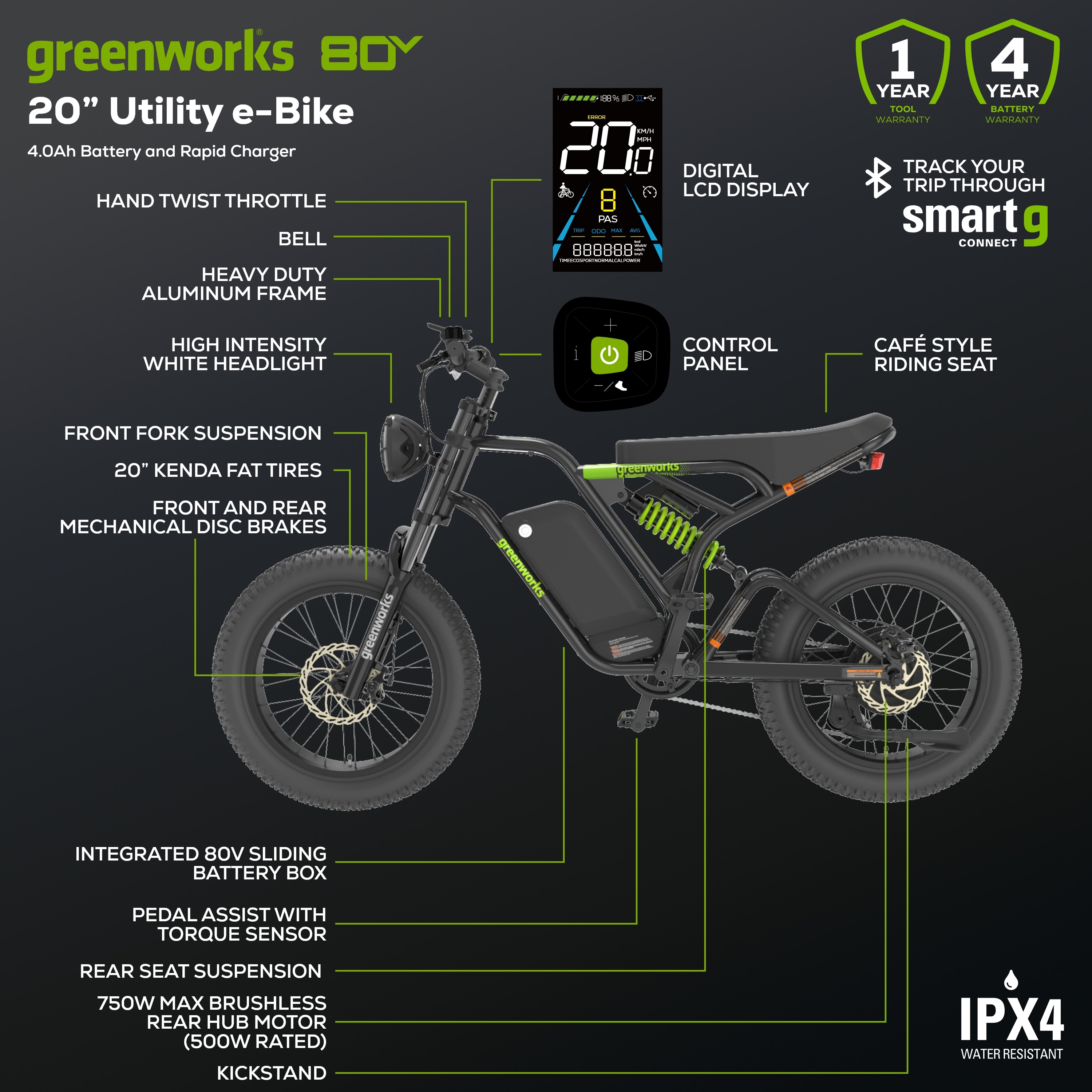 Greenworks 20EB80L40 bikes - View #3