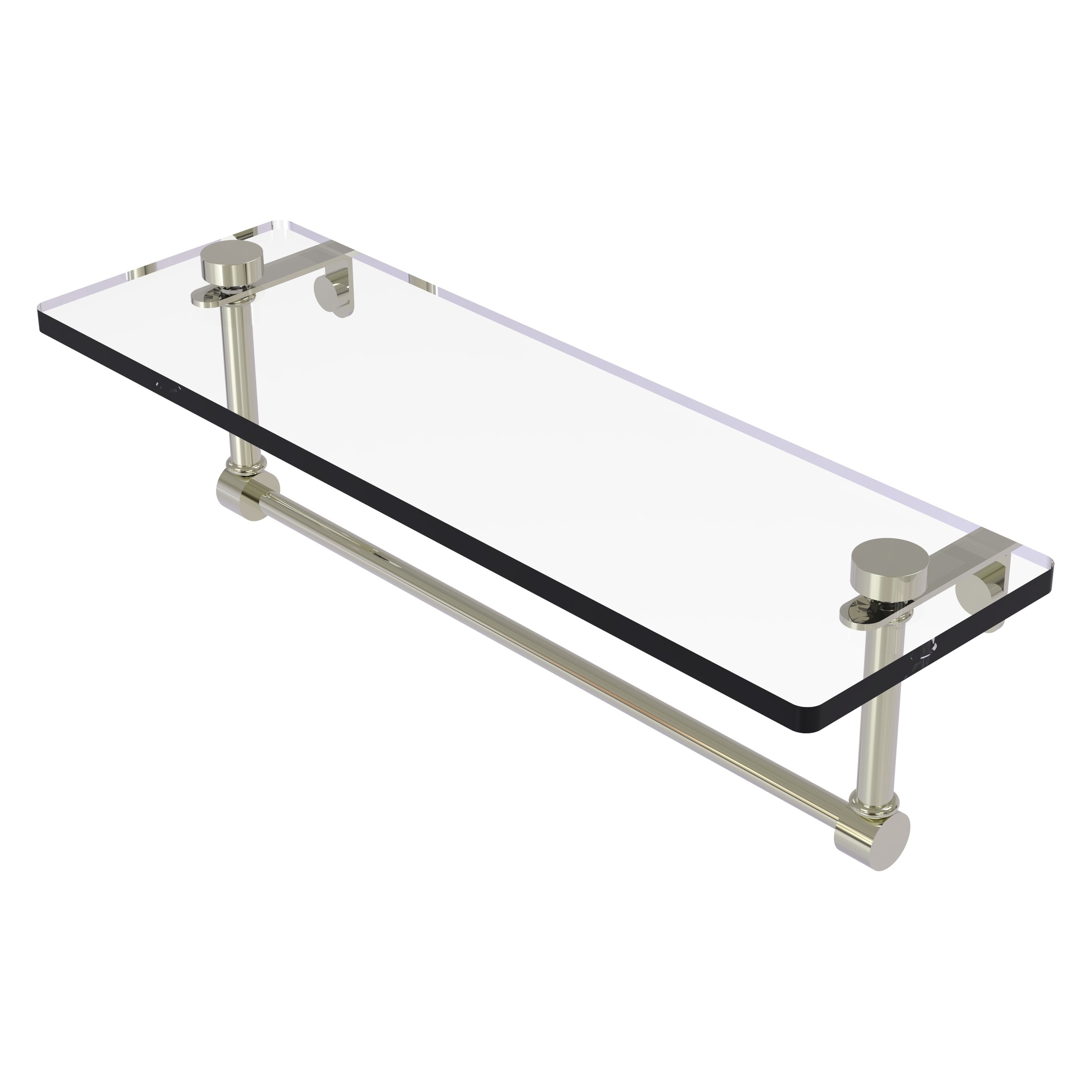 Allied Brass NS-1/16TB-PNI Polished Nickel Wall mount Bathroom Shelf ( 16-in x 5-in x 5-in )