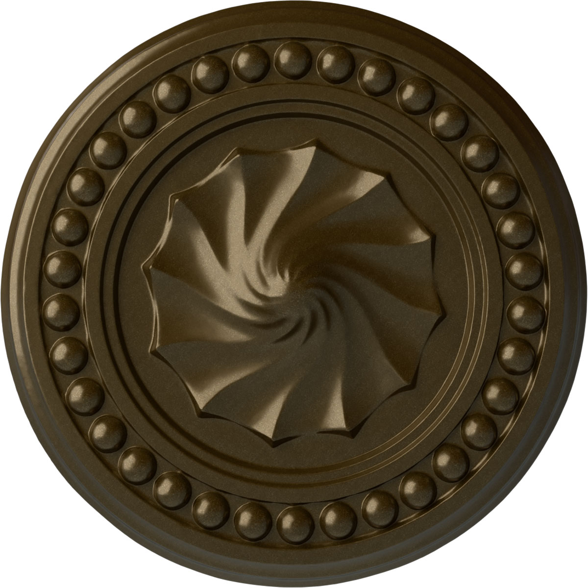 Ekena Millwork CM15FOBRS Foster Shell 15.75-in W x 15.75-in L Painted Brass Polyurethane Whole Ceiling Medallion