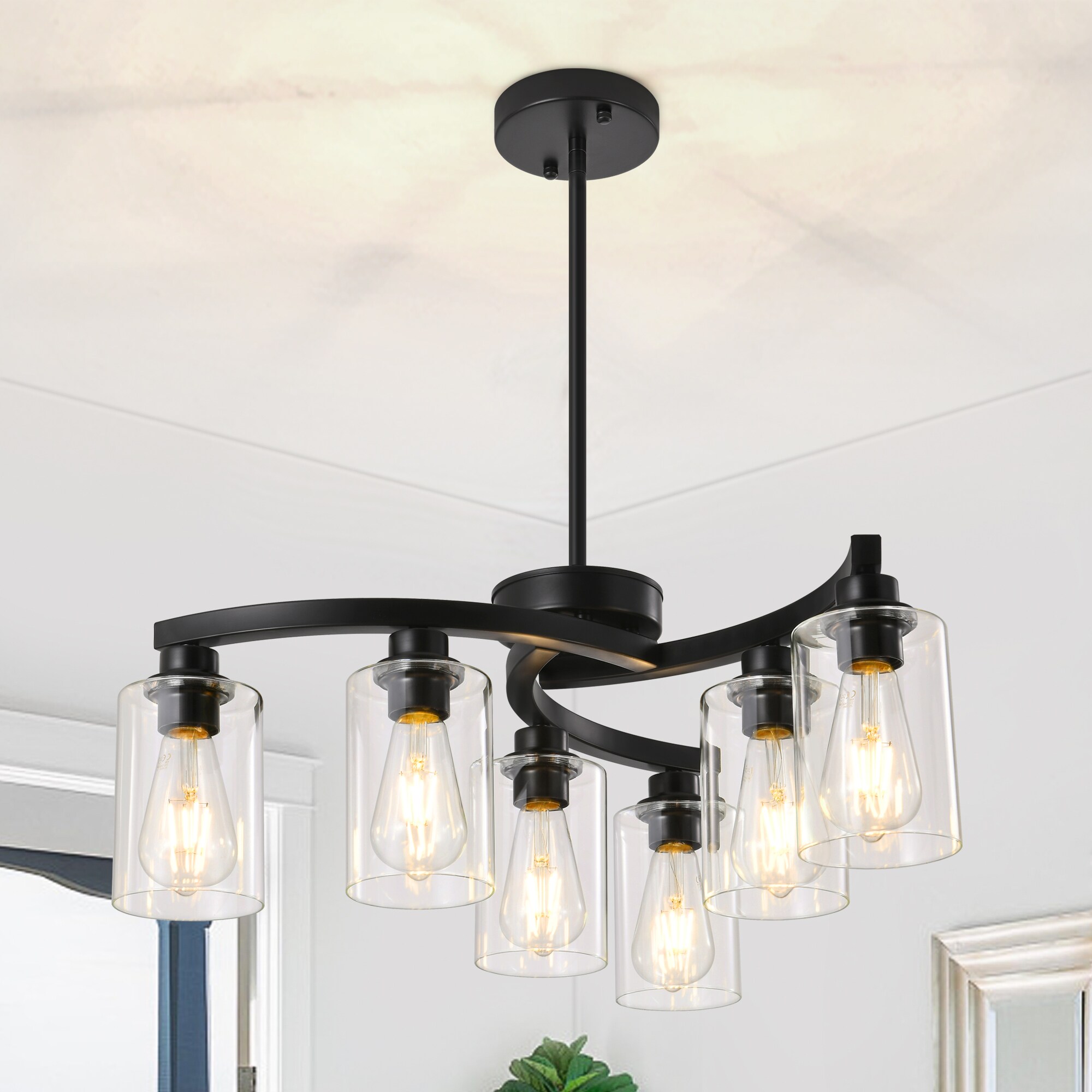 ZSMIHDOH 8 -Light Black Metal Chandelier