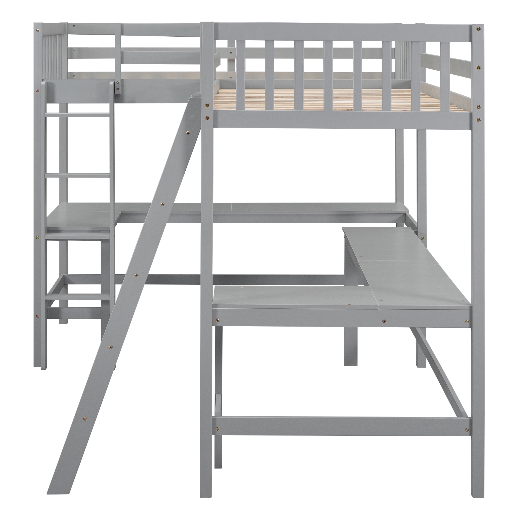 Nestfair LB0444E Gray Twin Wood Bed frame Bed