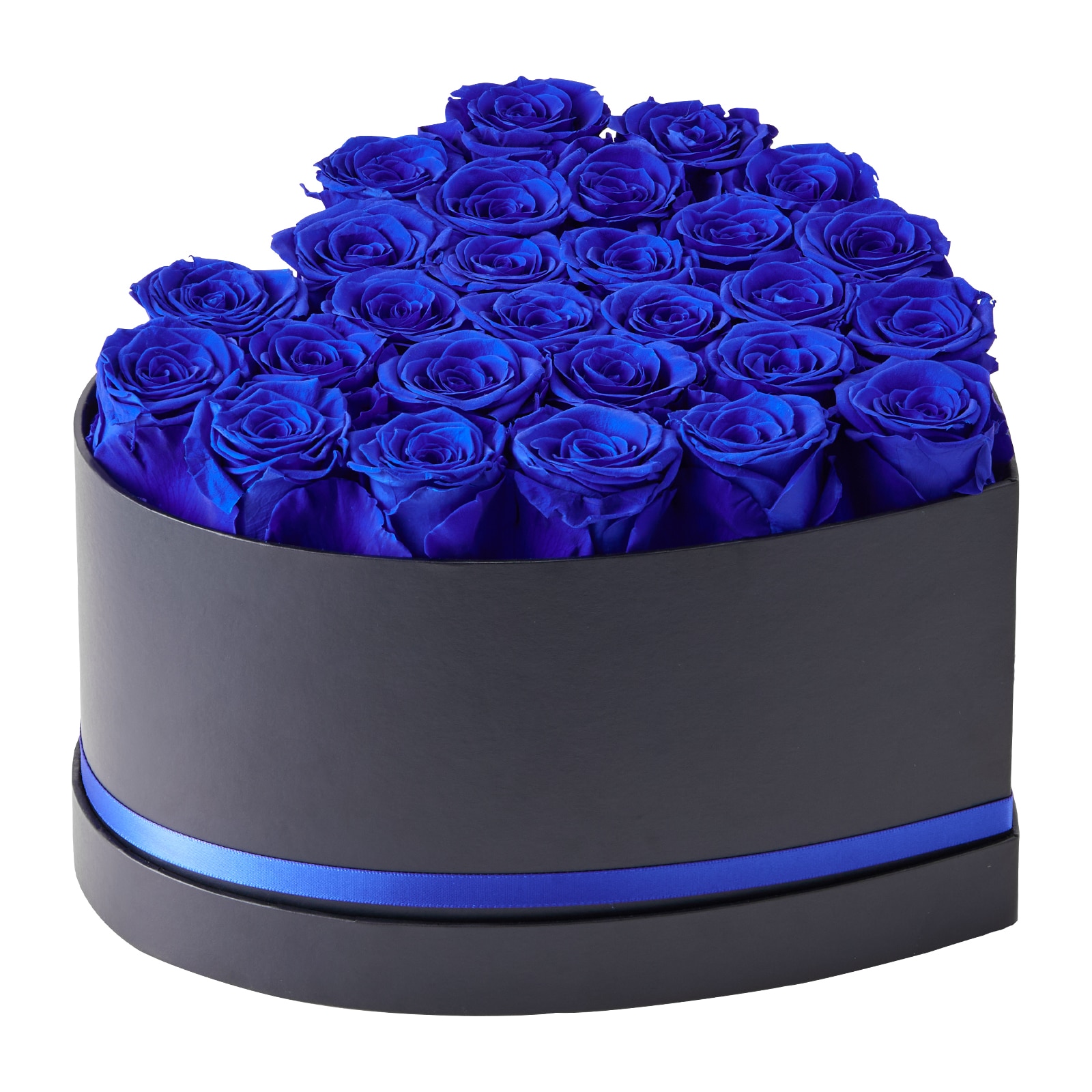 VEVOR Forever Flowers 27 Preserved Roses in a Heart Shape Box Eternal Flowers Immortal Bouquet Birthday Present for Women Her Wife Mothers Anniversary Christmas Royal Blue