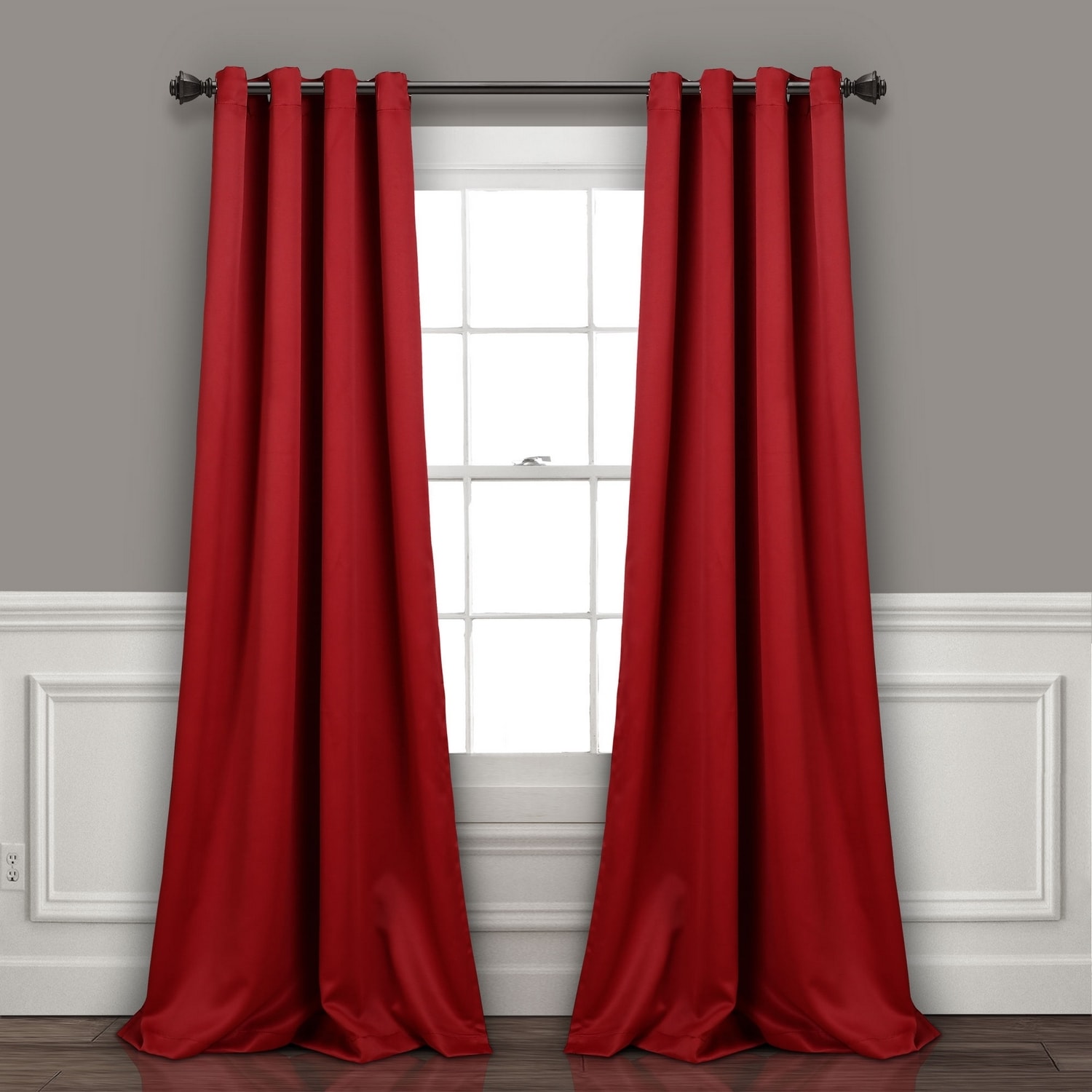 Lush Decor 16T002542 95-in Red Blackout Grommet Curtain panel pair