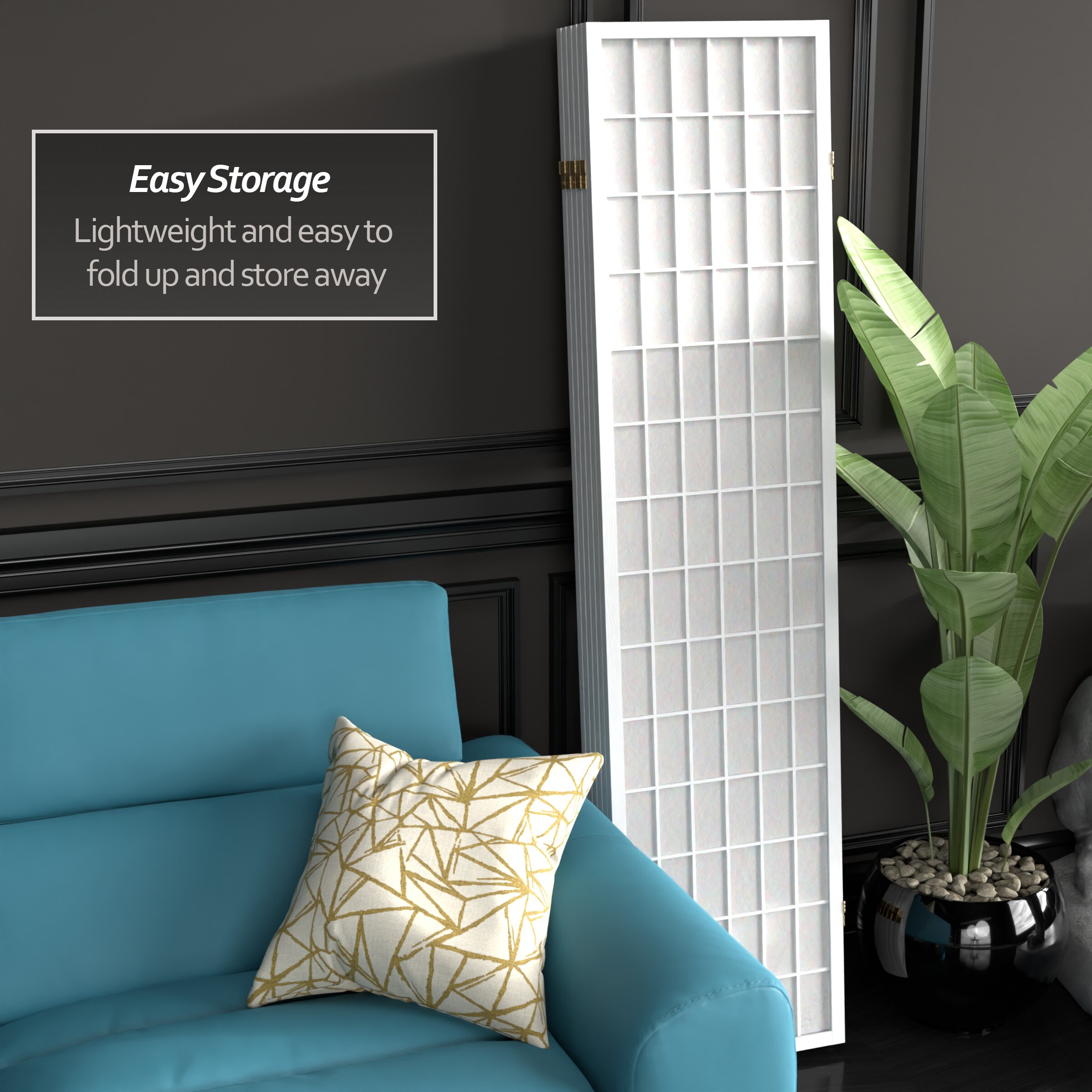 Oriental Furniture SSCWP-6P-WHT Indoor-Privacy-Screens - View #5