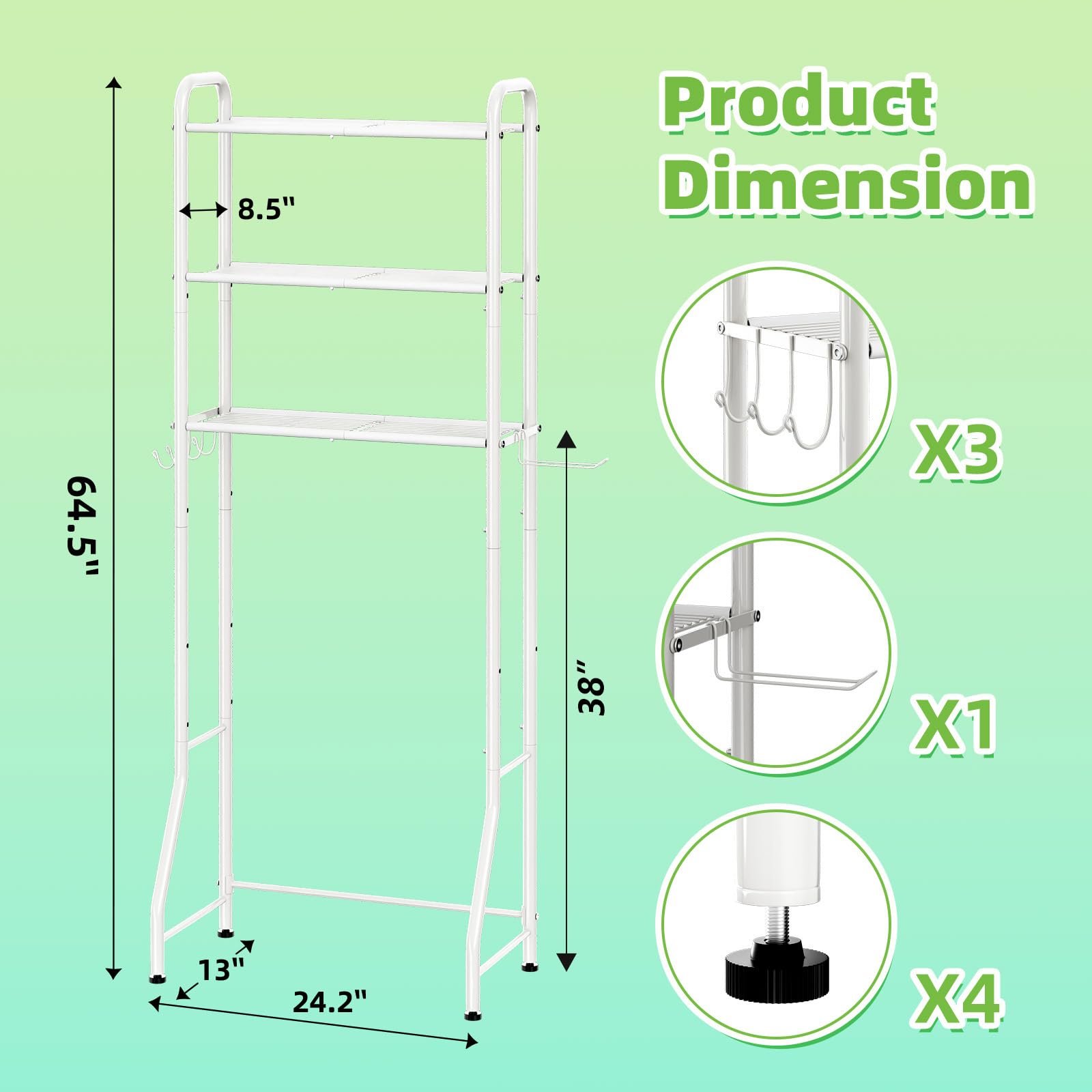 Misopily LMS1224B07 Bathroom-Shelves - View #3