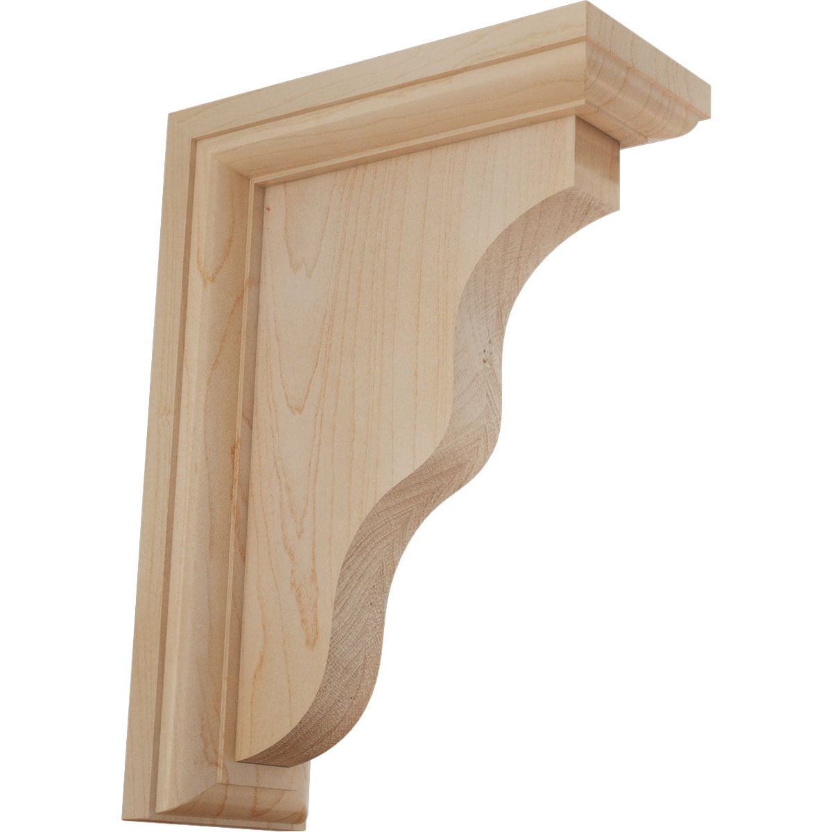 Ekena Millwork Hamilton 2-1/4-in x 5-in x 7-in Maple Brown Wood Standard bracket #BKT02X05X07HAMA