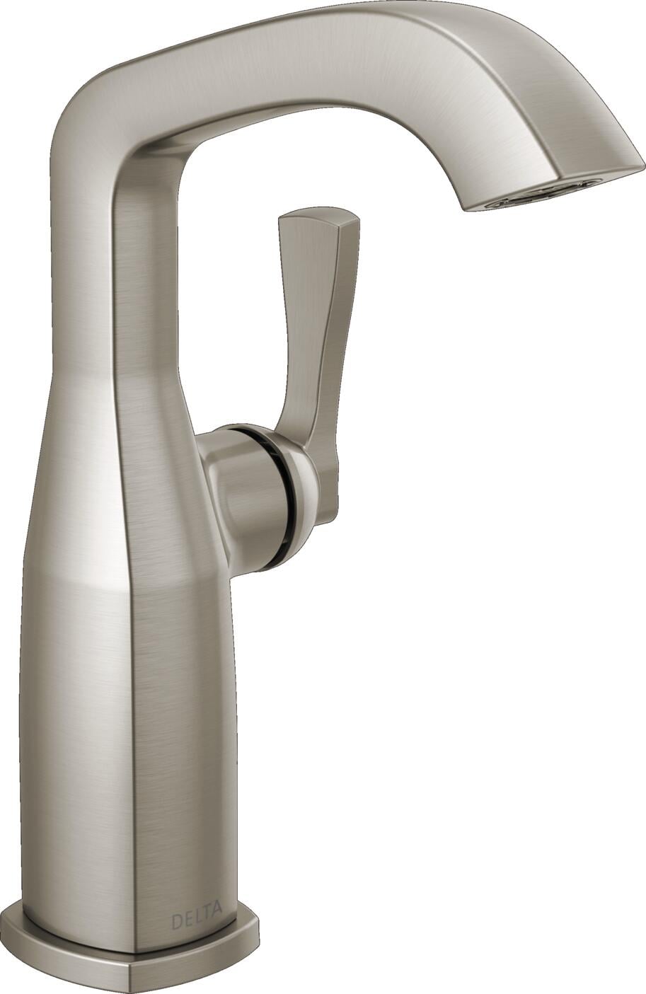 Delta 676-SS-PR-DST Stryke Lumicoat Stainless Single hole 1-handle WaterSense Mid-arc Residential Handle Bathroom Sink Faucet