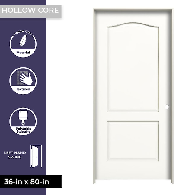 American Building Supply Princeton 30-in x 80-in Primed 2-Panel Arch Top Hollow Core Primed Molded Composite Right Hand Inswing Single Prehung Interior Door American Building Supply Princeton 30-in x 80-in Primed 2-Panel Arch Top Hollow Core Primed Molded Composite Right Hand Inswing Single Prehung Interior Door