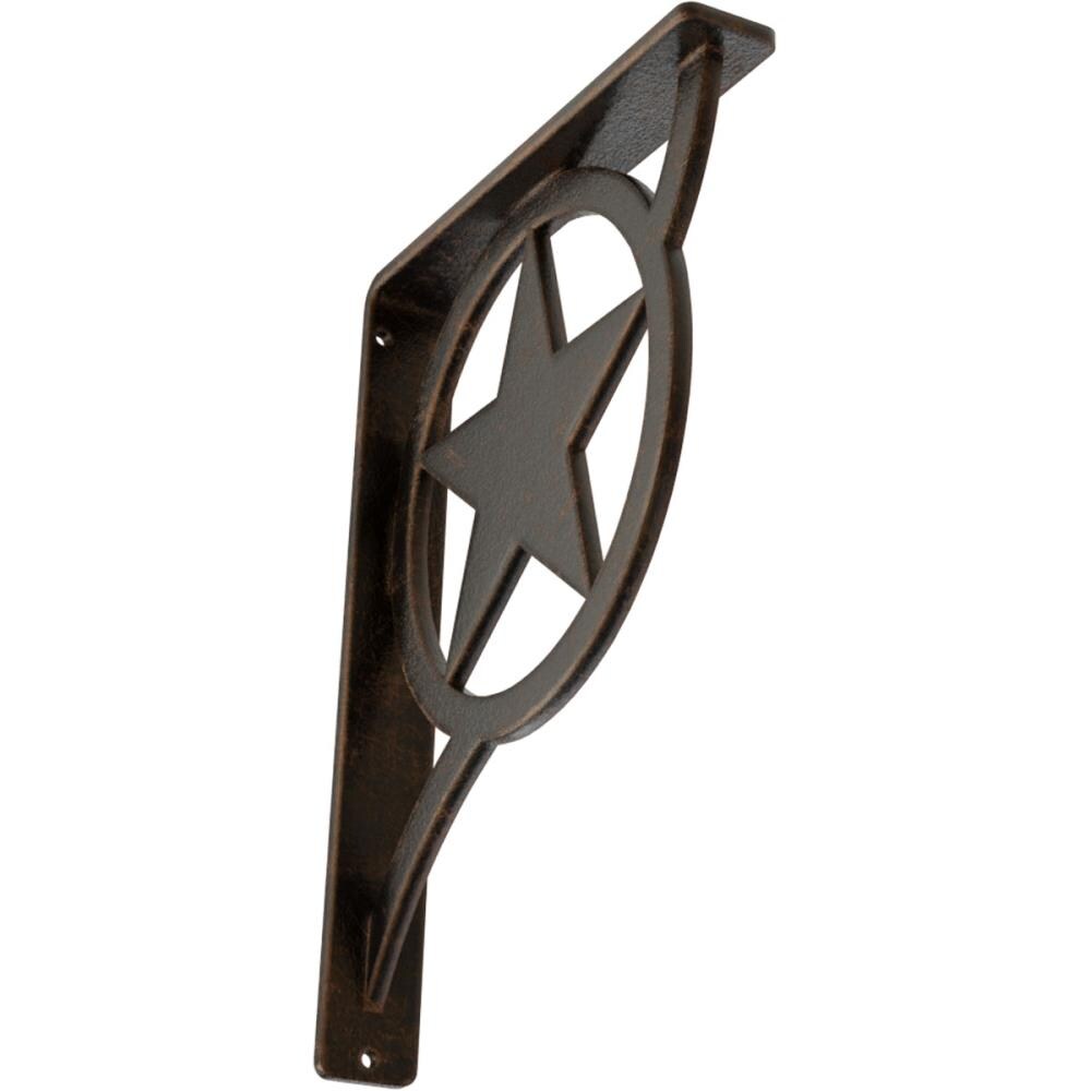 Ekena Millwork BKTM01X07X10SAUABZ Austin 7.5-in x 1.5-in x 10-in Antique bronze Wrought iron Mounting bracket