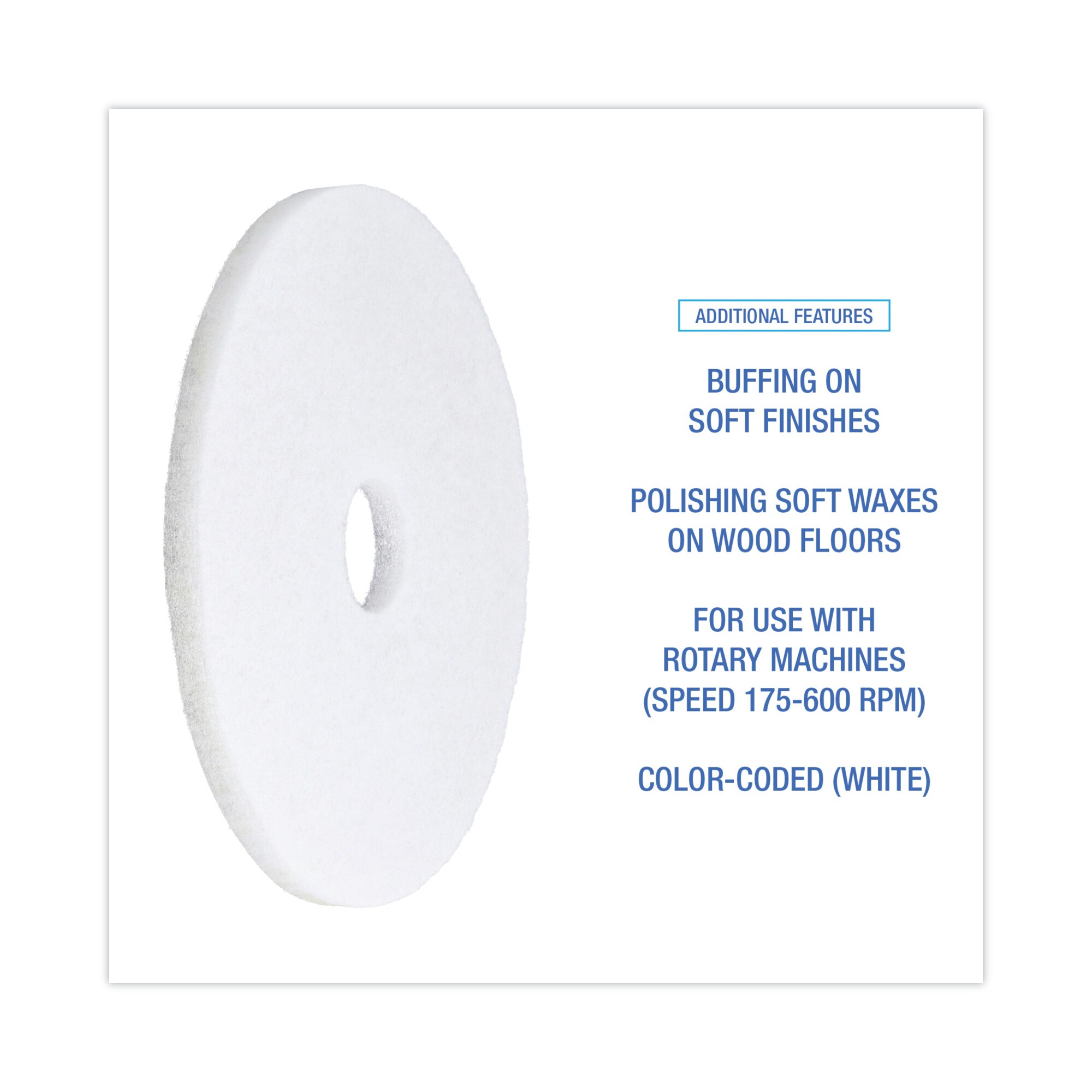 Genuine Joe 20 in. White Polishing Floor Pad (5 per Carton