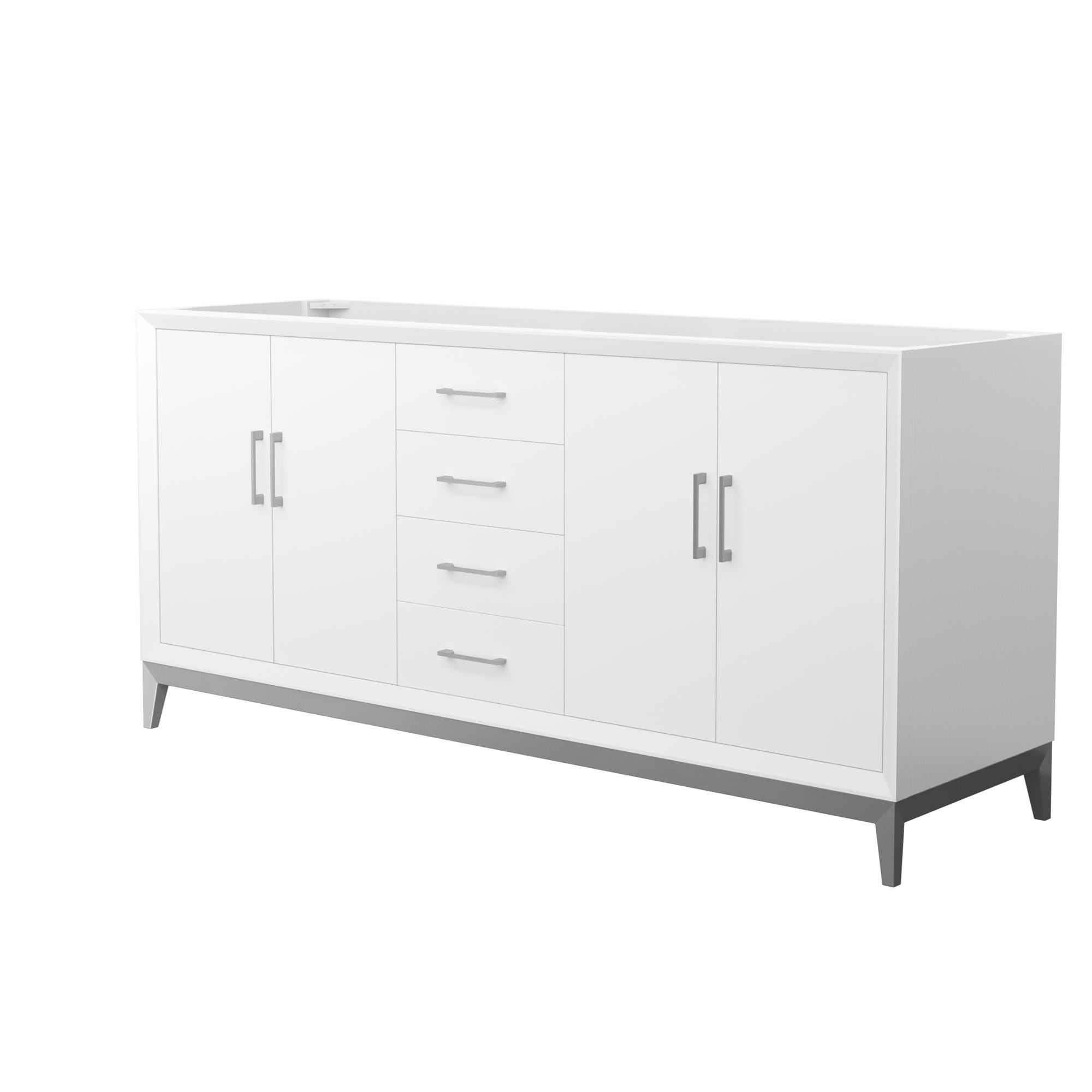Wyndham Collection WCH818172DWHCXSXXMXX Amici 72-in White Bathroom Vanity Base Cabinet without Top