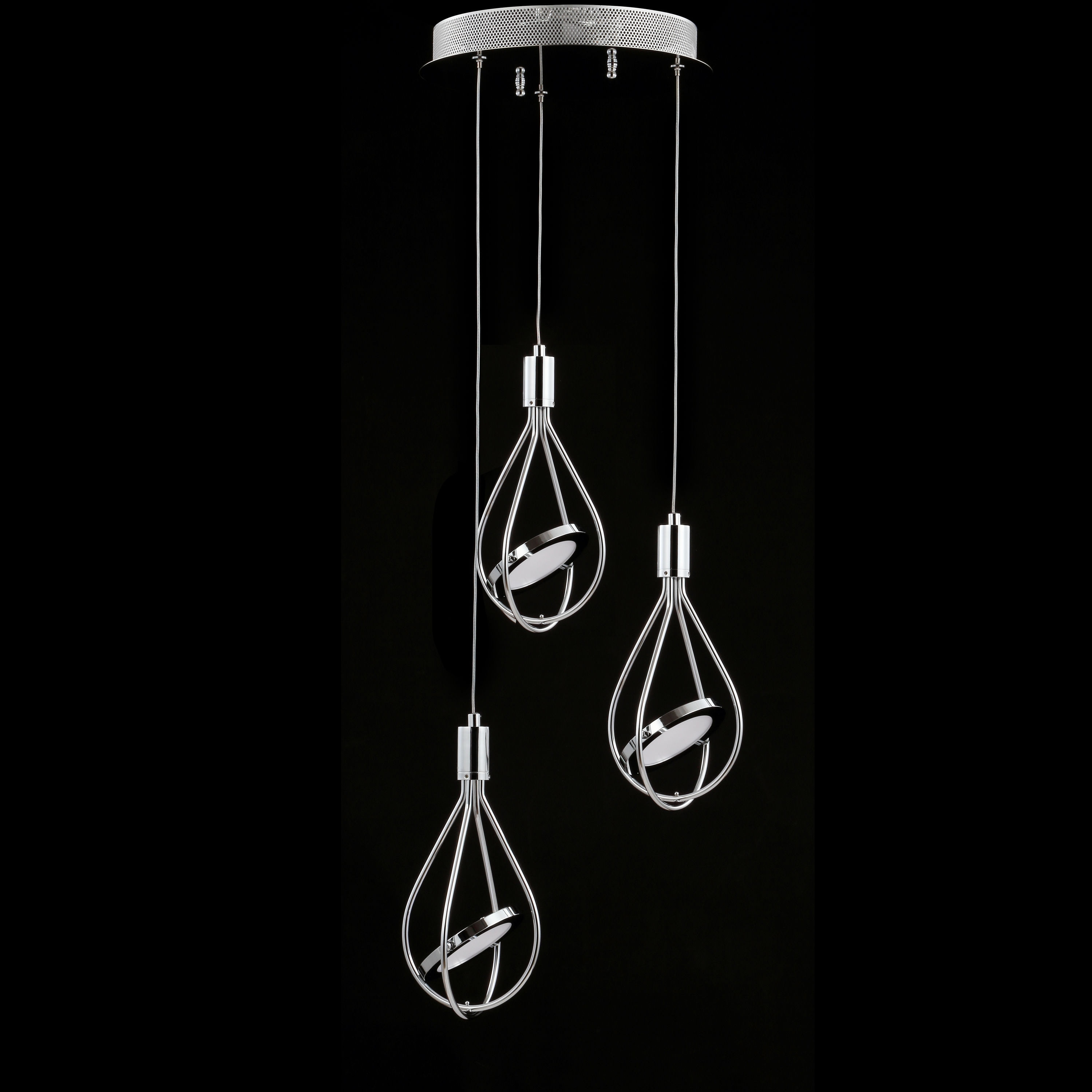 Orion 11.5" Chrome Polished Adjustable 3-Light LED Metal Pendant
