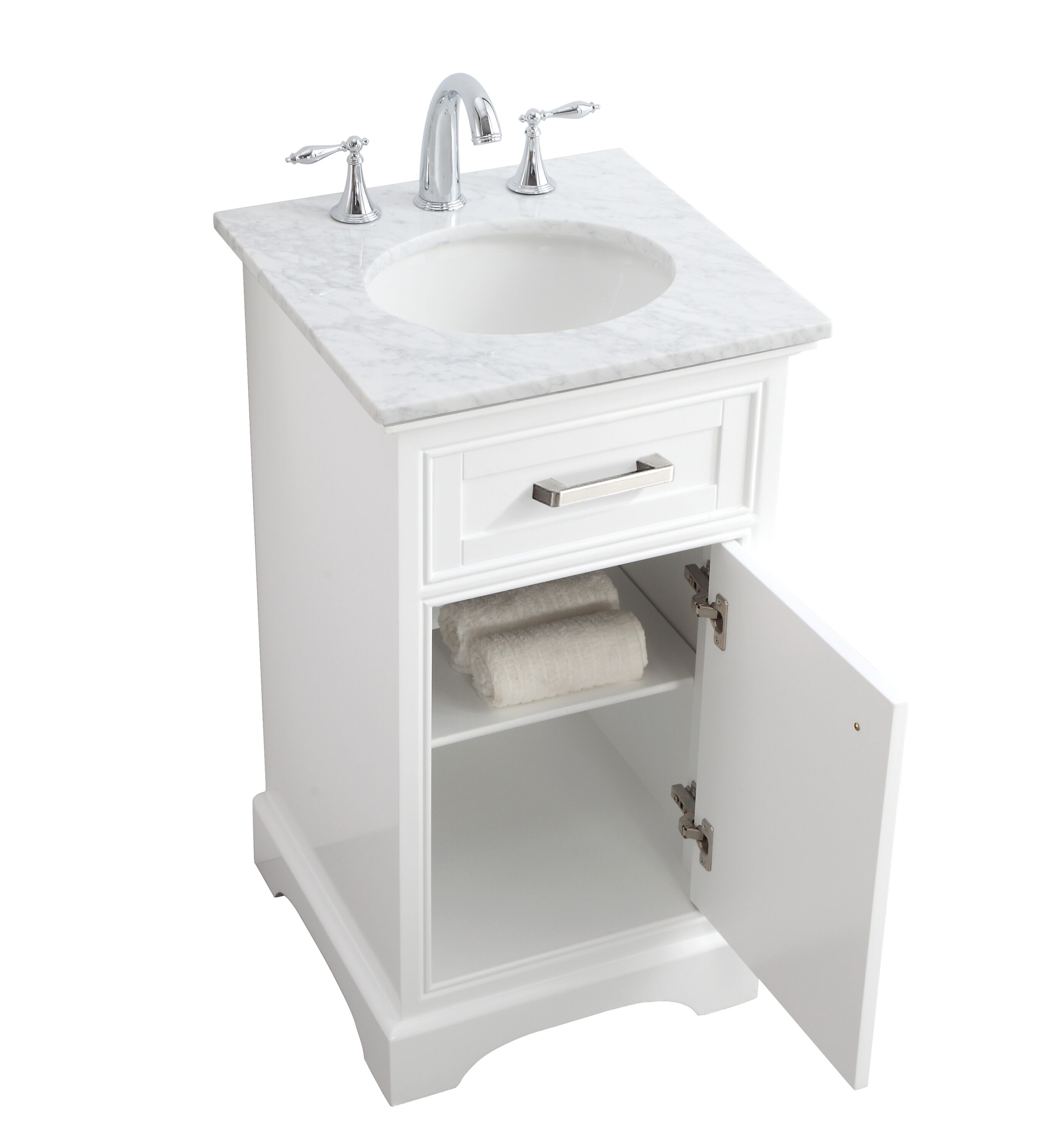 Elegant Decor Home Furnishing 19-in White Single Sink Bathroom Vanity ...