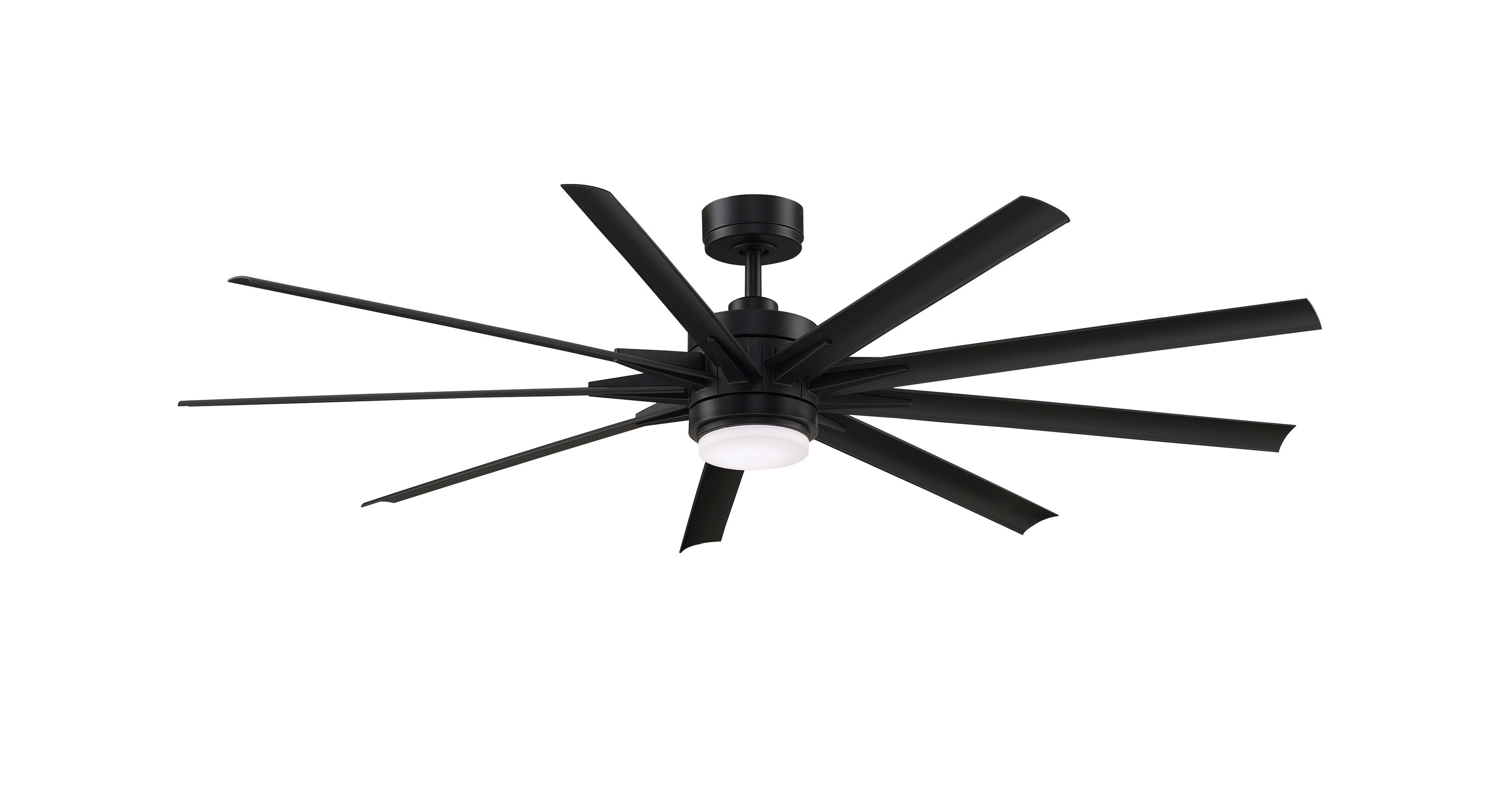 Odyn Custom 72-in Black Color-changing LED Indoor/Outdoor Smart Ceiling Fan with Light Remote (9-Blade) | - Fanimation FPD8152BLW-72BLW