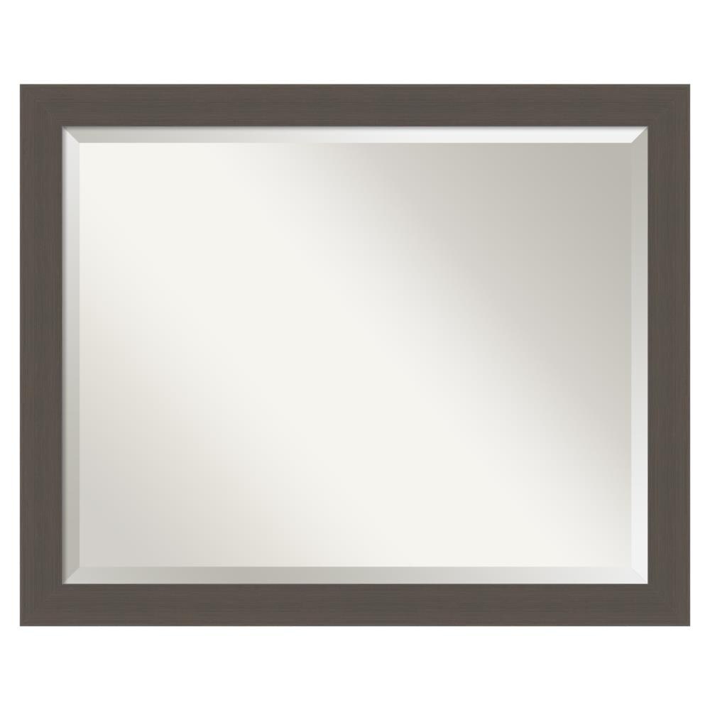Amanti Art DSW4960921 31.5-in x 25.5-in Framed Rectangle Bathroom Vanity Mirror ( Pewter Silver )