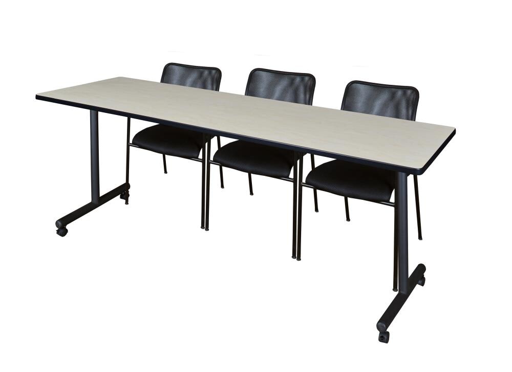 Regency MKTRCC8424PL75BK Training Off-white 4-Person Training Table (84-in W x 29-in H)