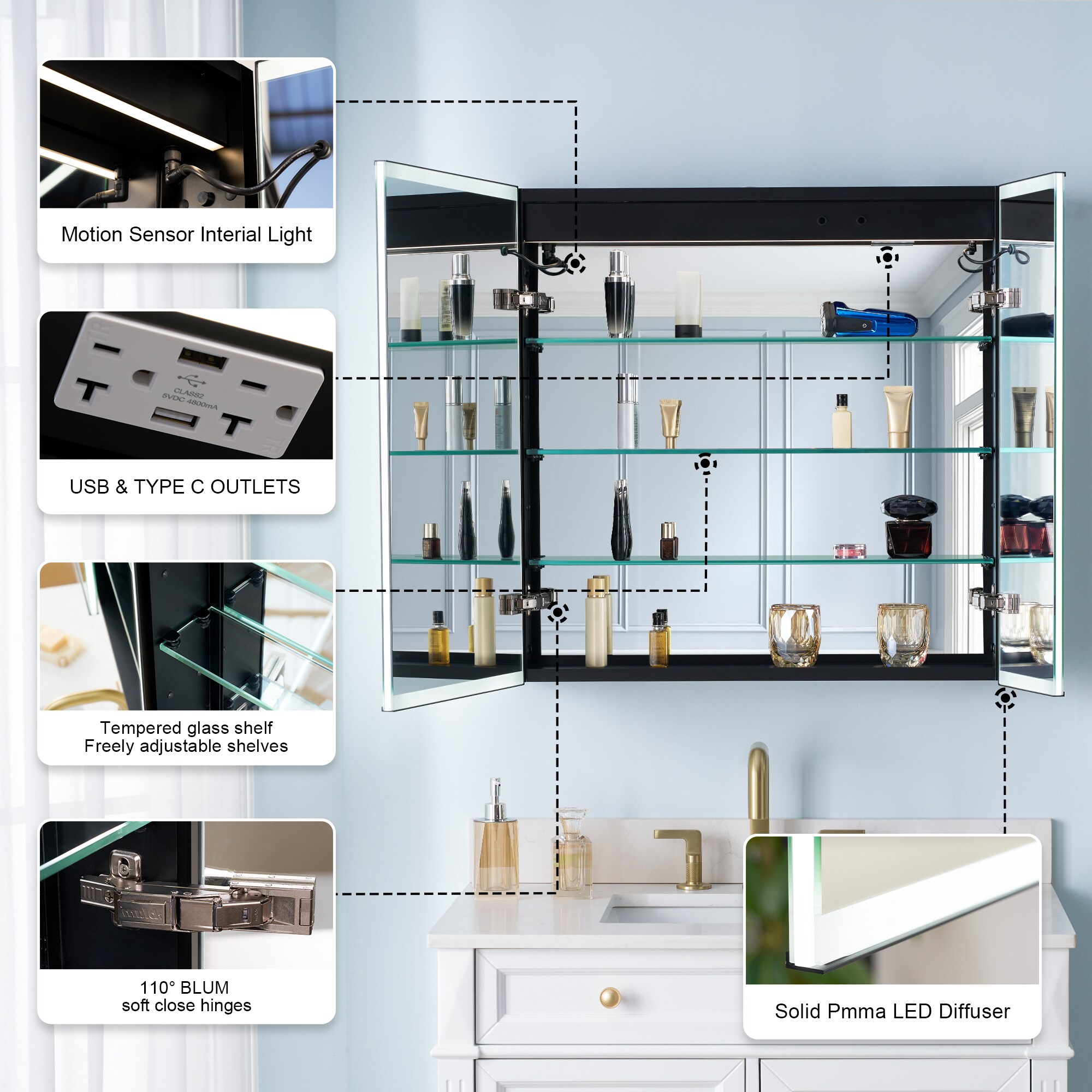WELLFOR W12MCL3030 Bathroom-Medicine-Cabinets - View #7