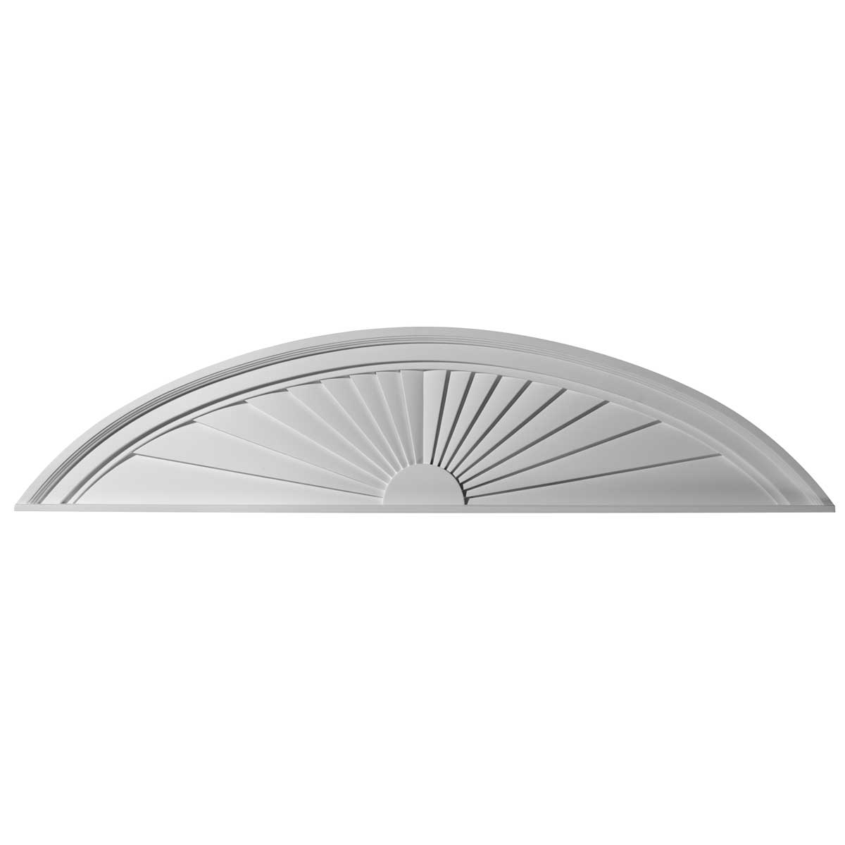 Ekena Millwork PED48X11X02SB Elliptical Sunburst 48-in x 11-in Primed Urethane Pediment Entry Door Casing Accent