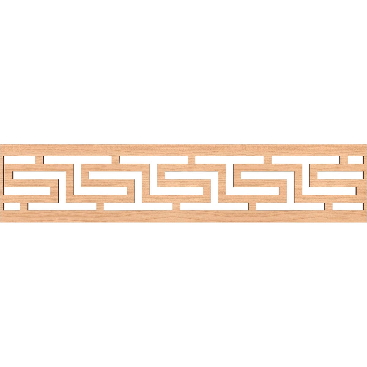 Ekena Millwork MLDB10X46TULHI Tulum Fretwork Flat Trim 10-in x 3.9-ft Hickory Brown Unfinished 2156653 Pierced Wall Panel Moulding